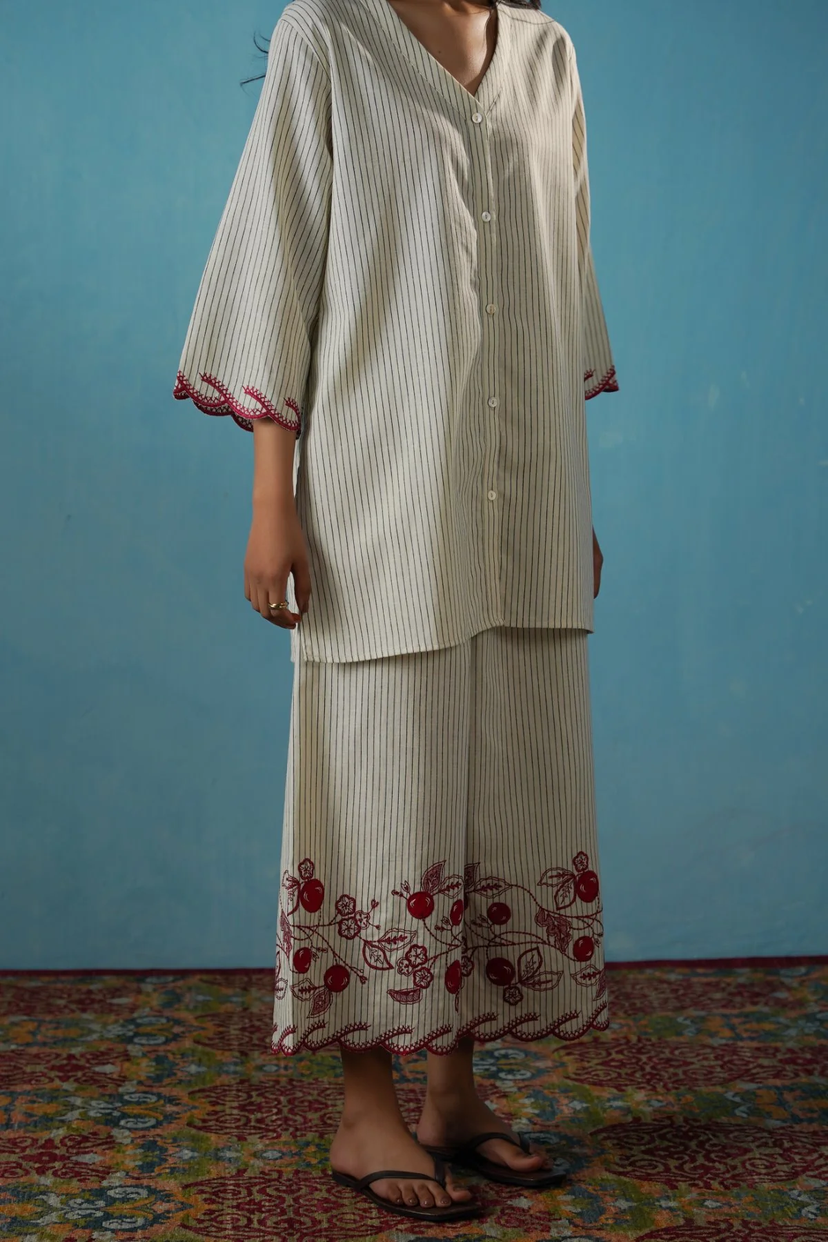 CHERRY STORY PINSTRIPE CULOTTES - Image 3