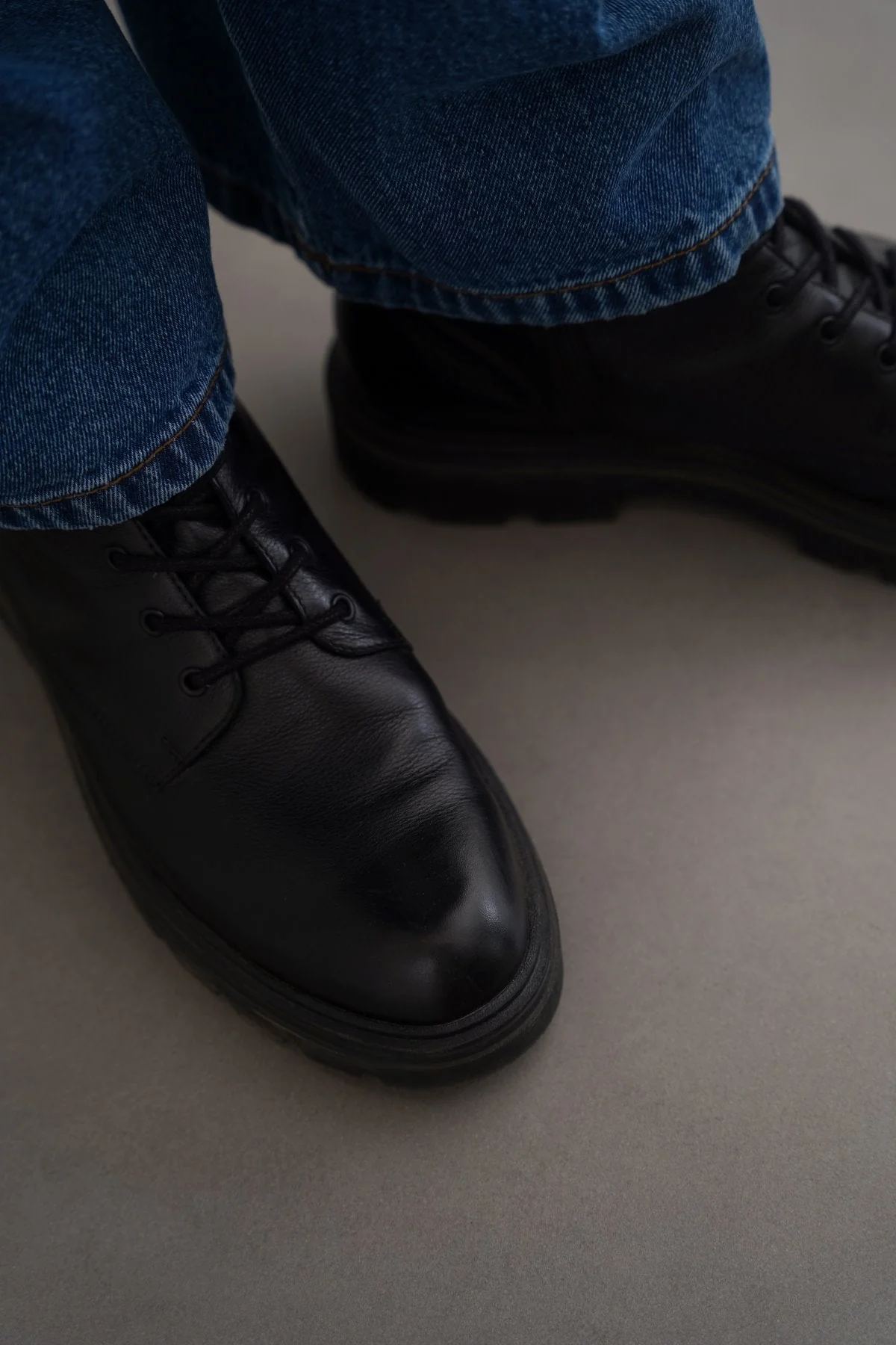 CHUNKY LEATHER BIKER BOOTS - Image 3