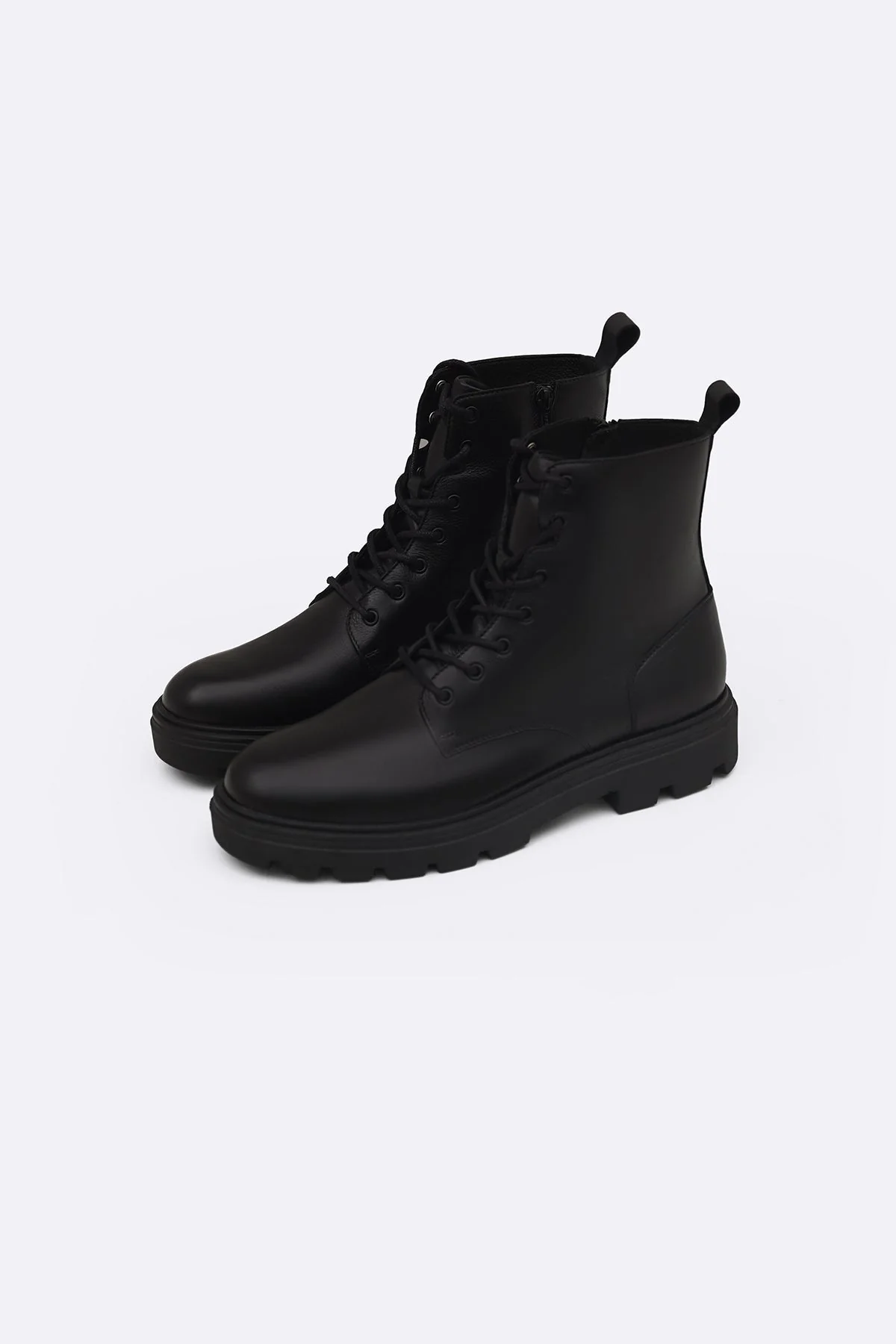 CHUNKY LEATHER BIKER BOOTS - Image 8