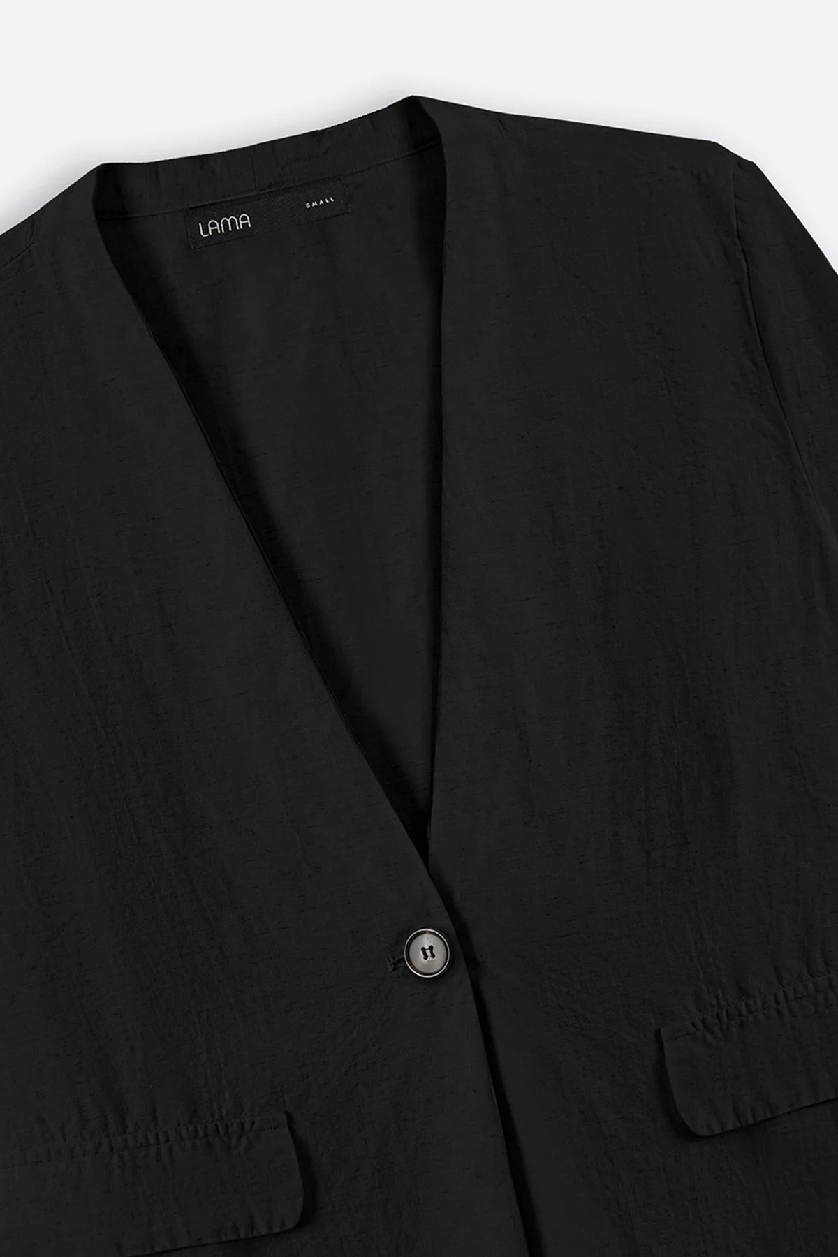 COLLARLESS LINEN BLAZER - Image 7