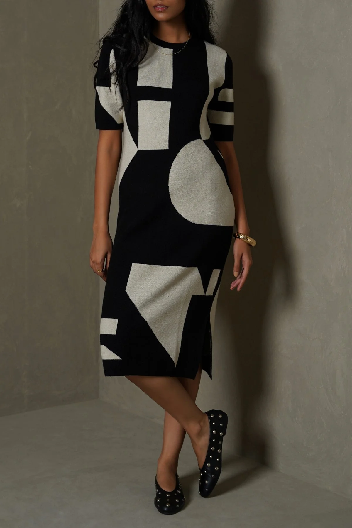 COLORBLOCK SWEATER DRESS