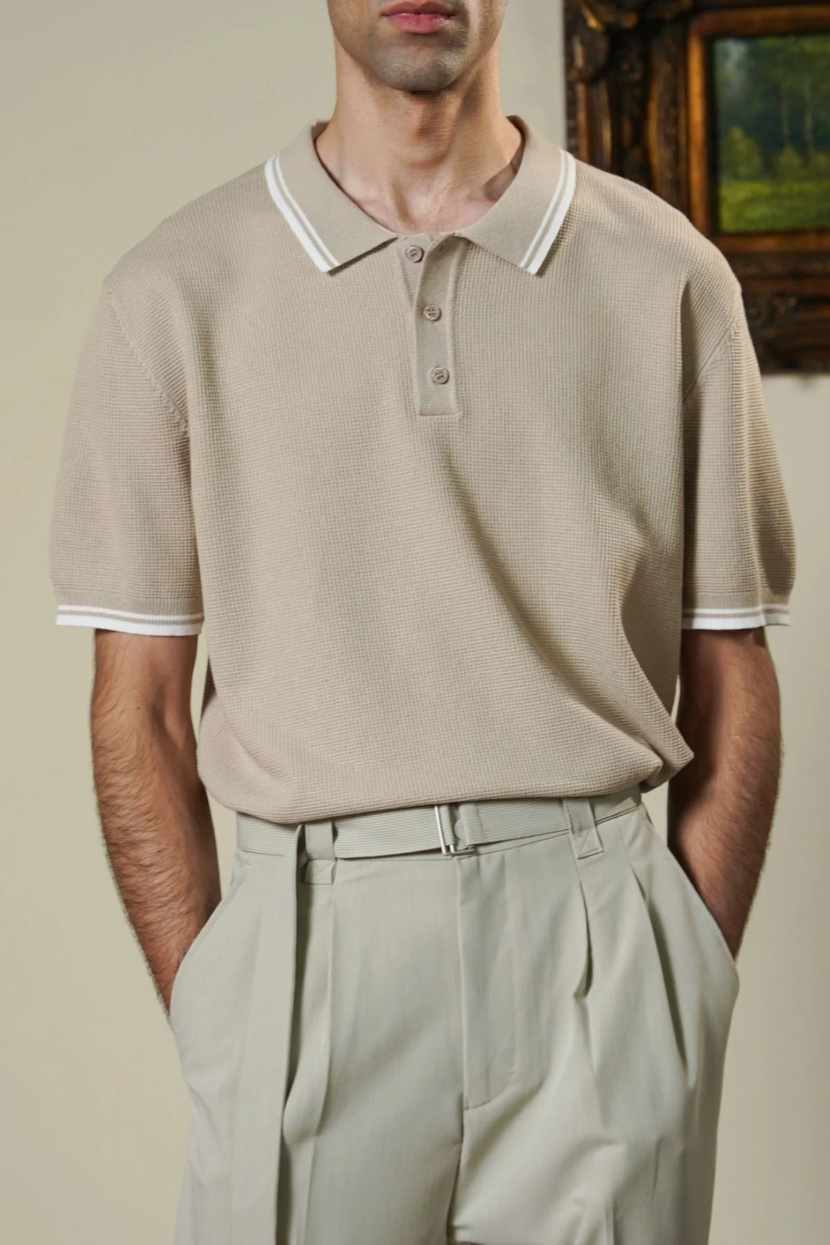 CONTRAST TIPPING POLO
