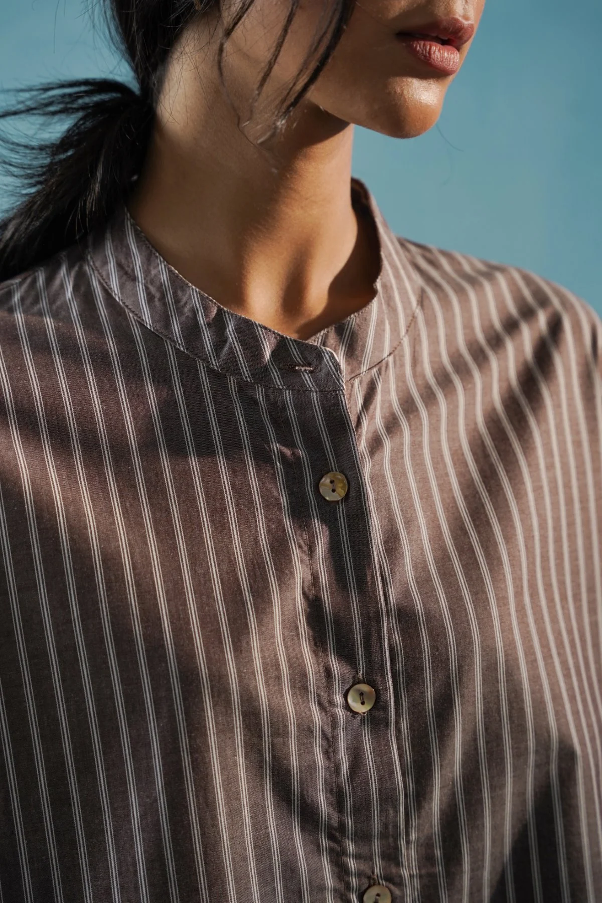 COTTON STRIPE SHIRT DRESS - Image 3