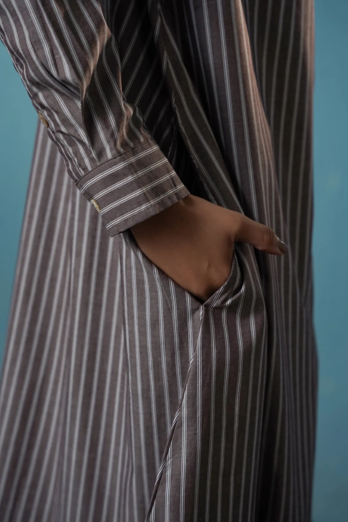 COTTON STRIPE SHIRT DRESS - Image 4