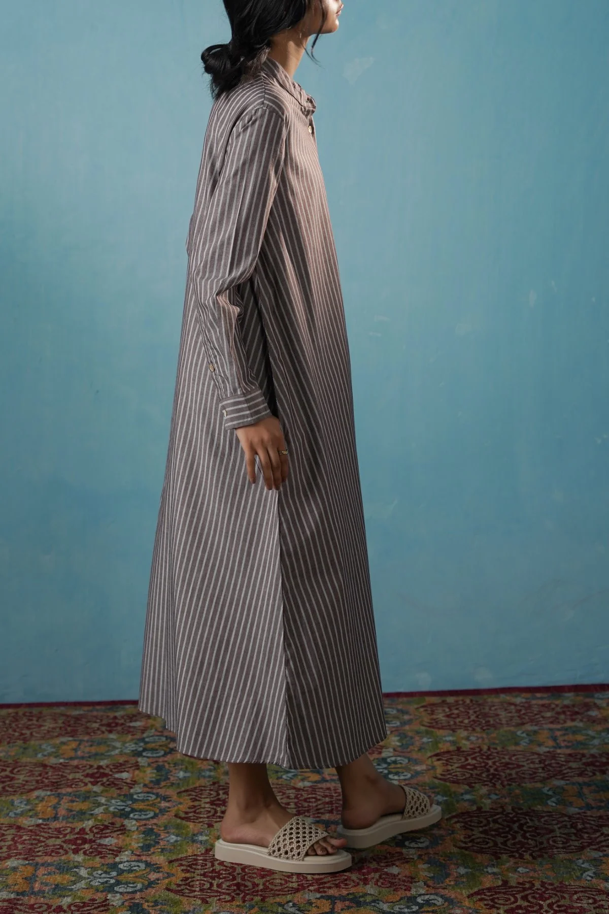 COTTON STRIPE SHIRT DRESS - Image 5