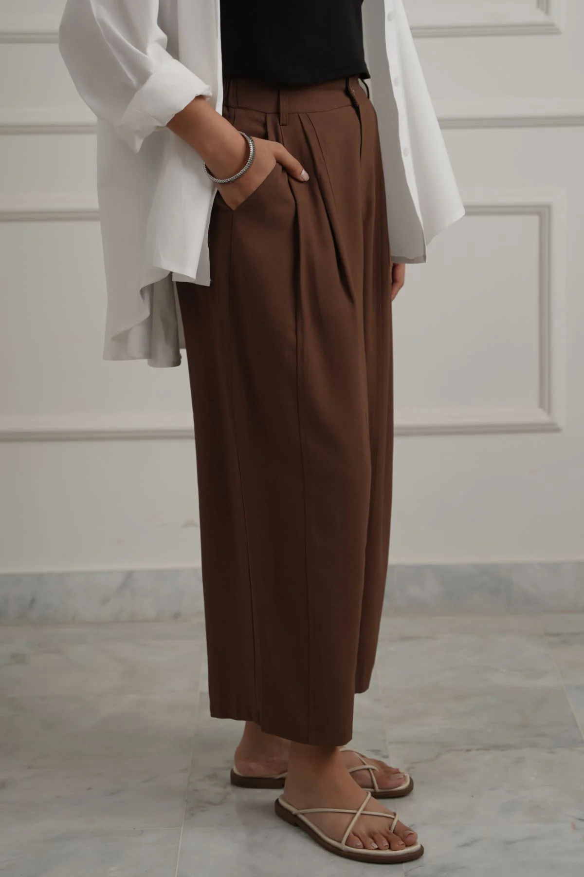 COTTON-TENCEL CROPPED PANTS - Image 3