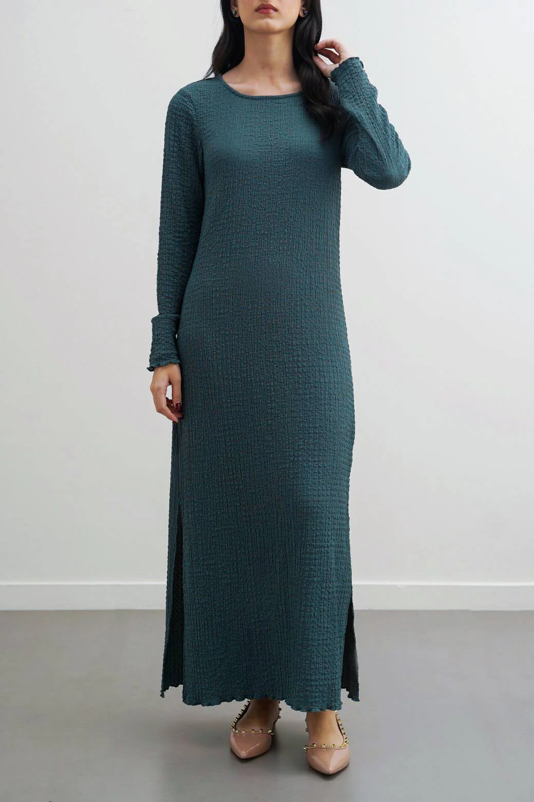 CREASED LONG DRESS - Image 3