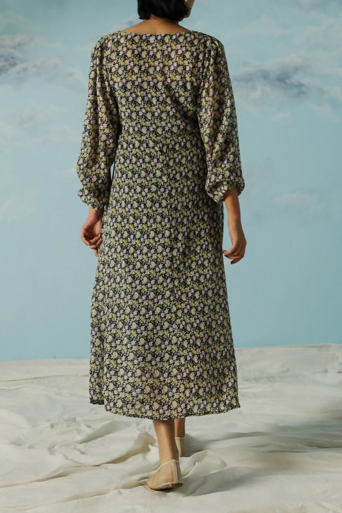 CRINKLE FULL-LENGTH DRESS - Image 6