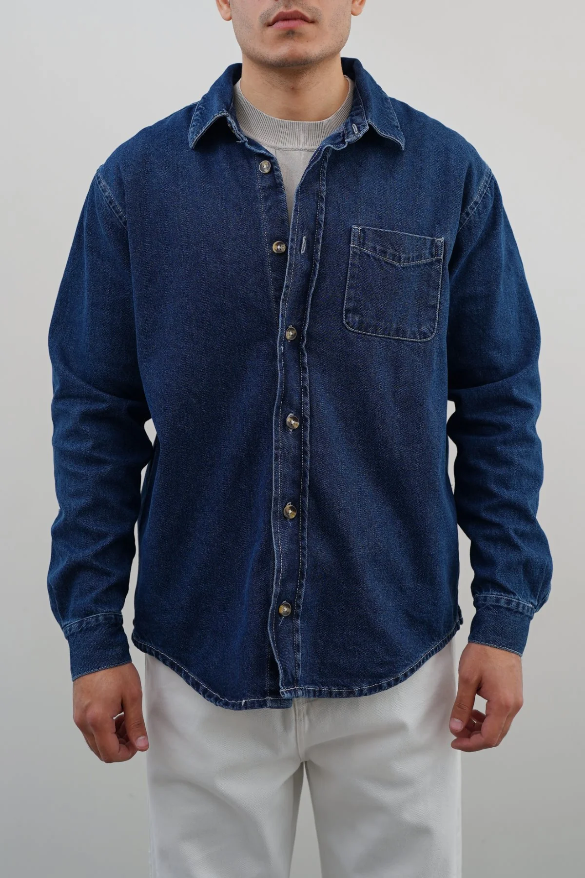 DARK WASH DENIM SHIRT - Image 2