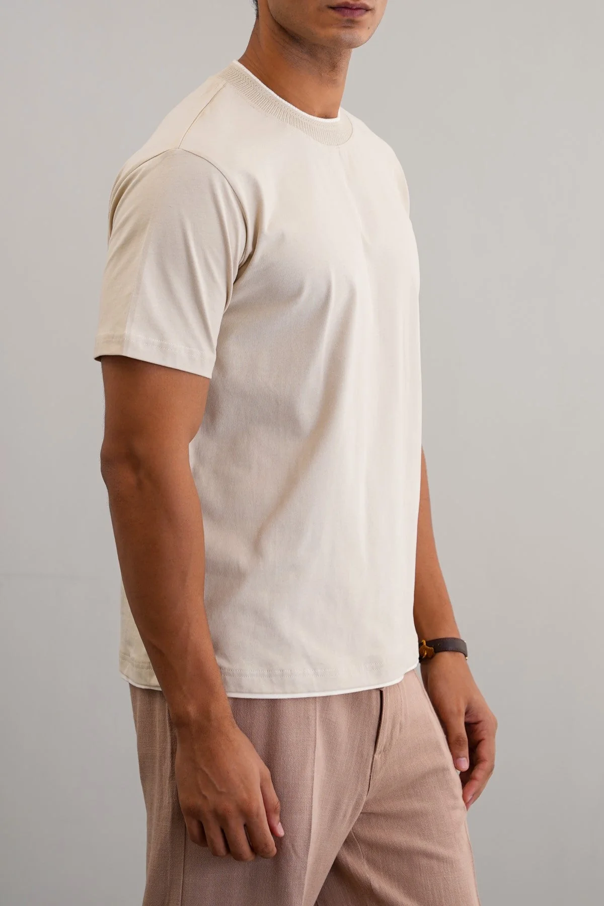 JACQUARD RIB TEE