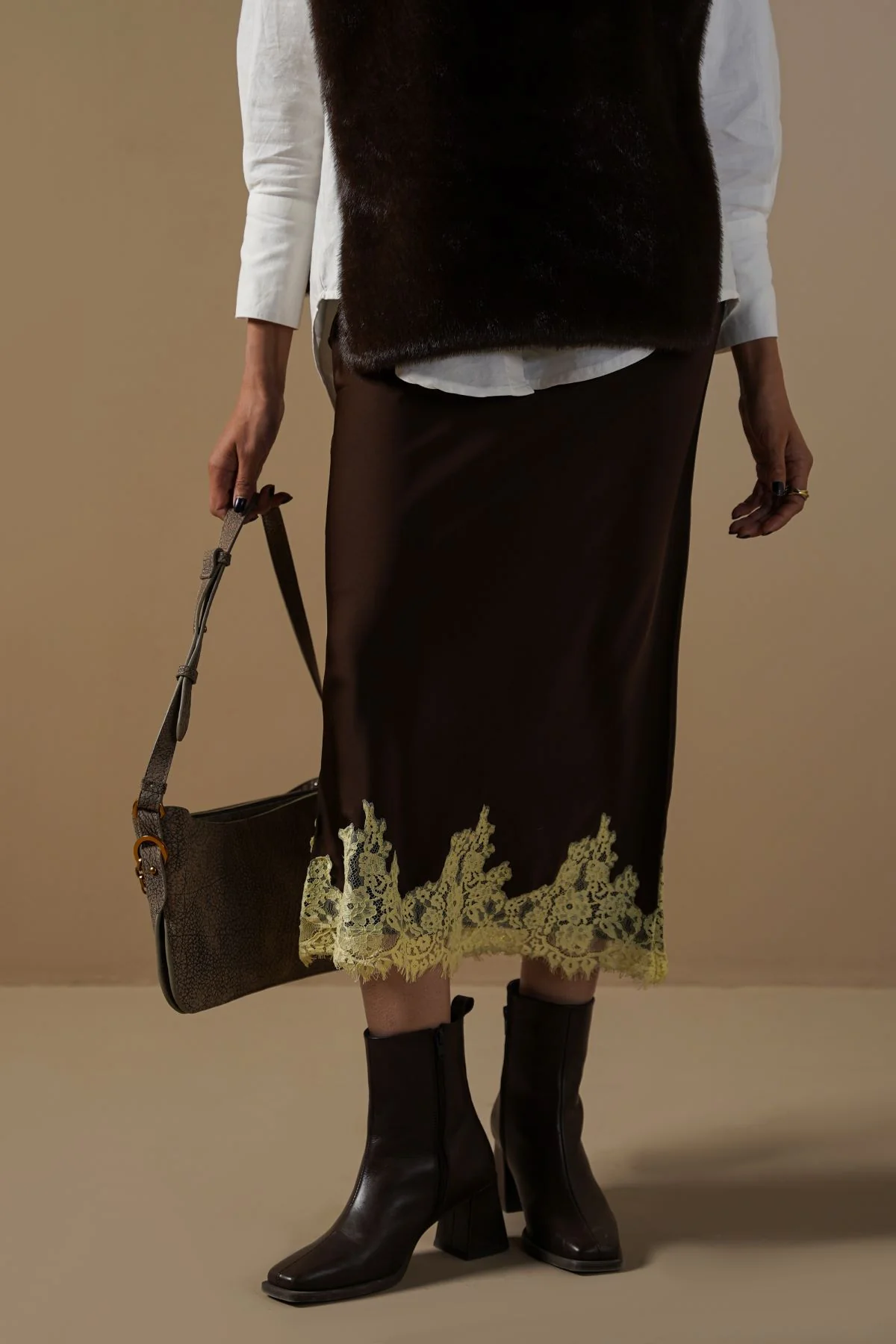LACE AND SILK SKIRT