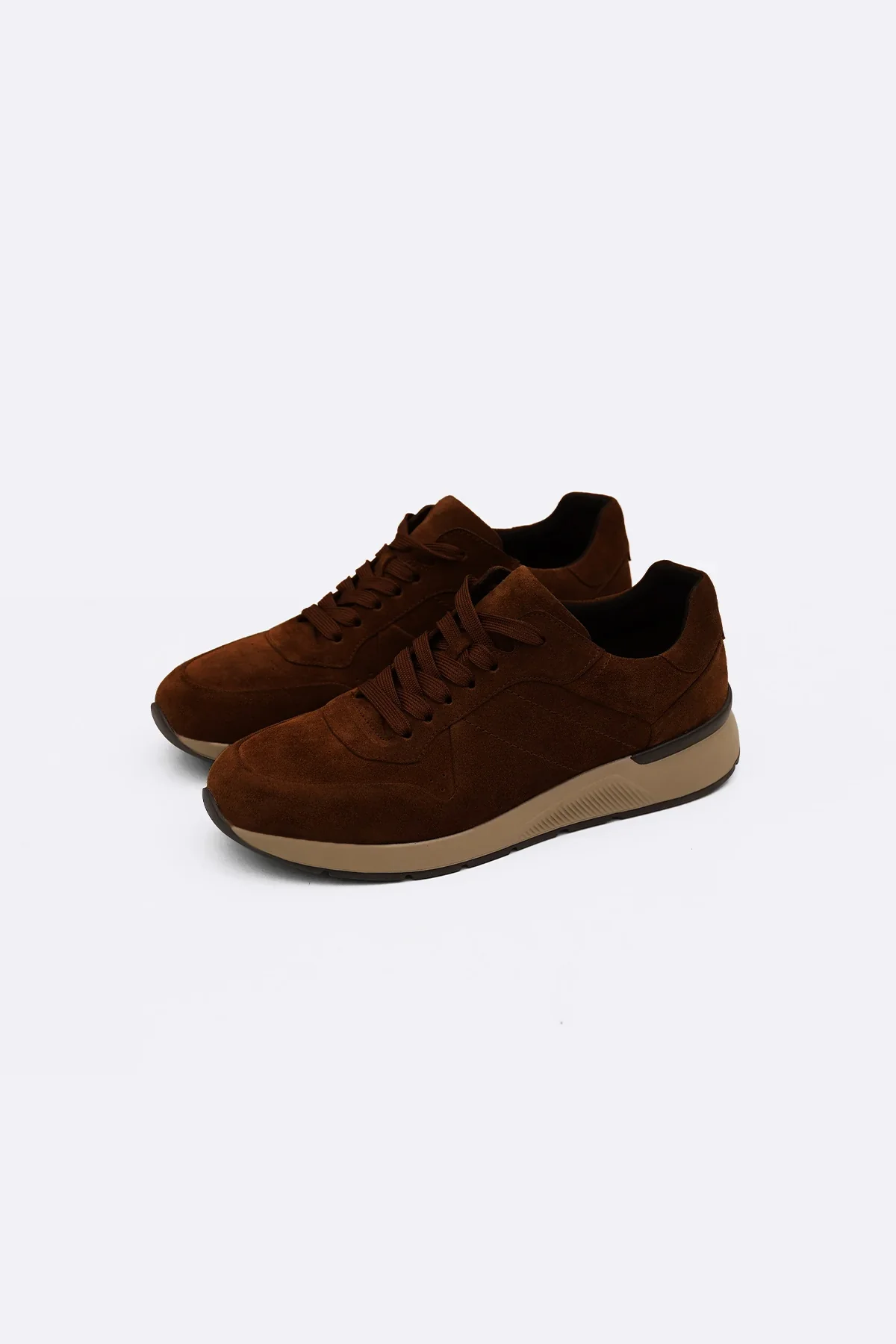 LACE-UP LEATHER SNEAKERS