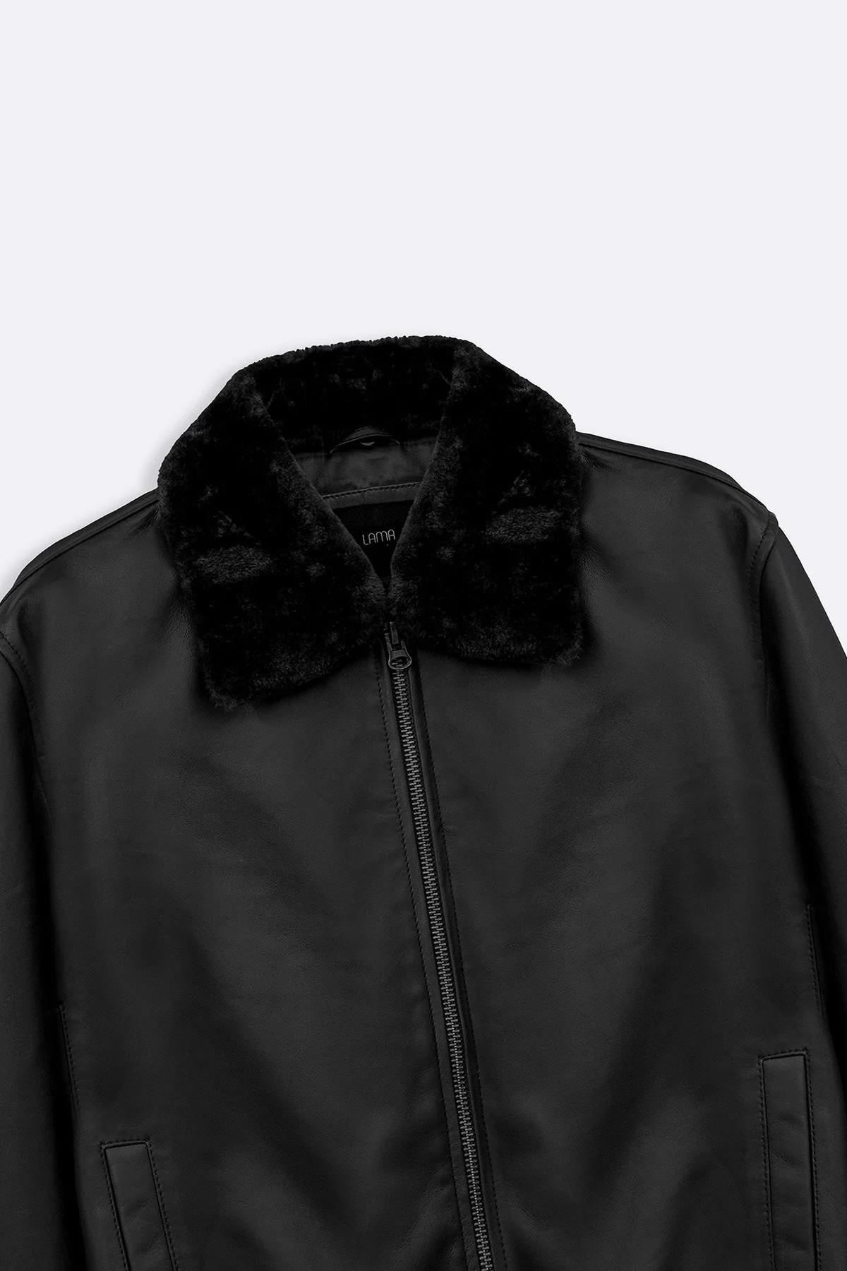 LEATHER JACKET WITH DETACHABLE COLLAR - Image 3