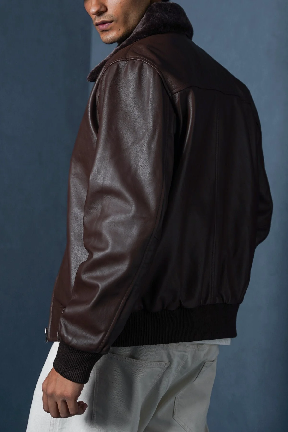 LEATHER JACKET WITH DETACHABLE COLLAR - Image 7