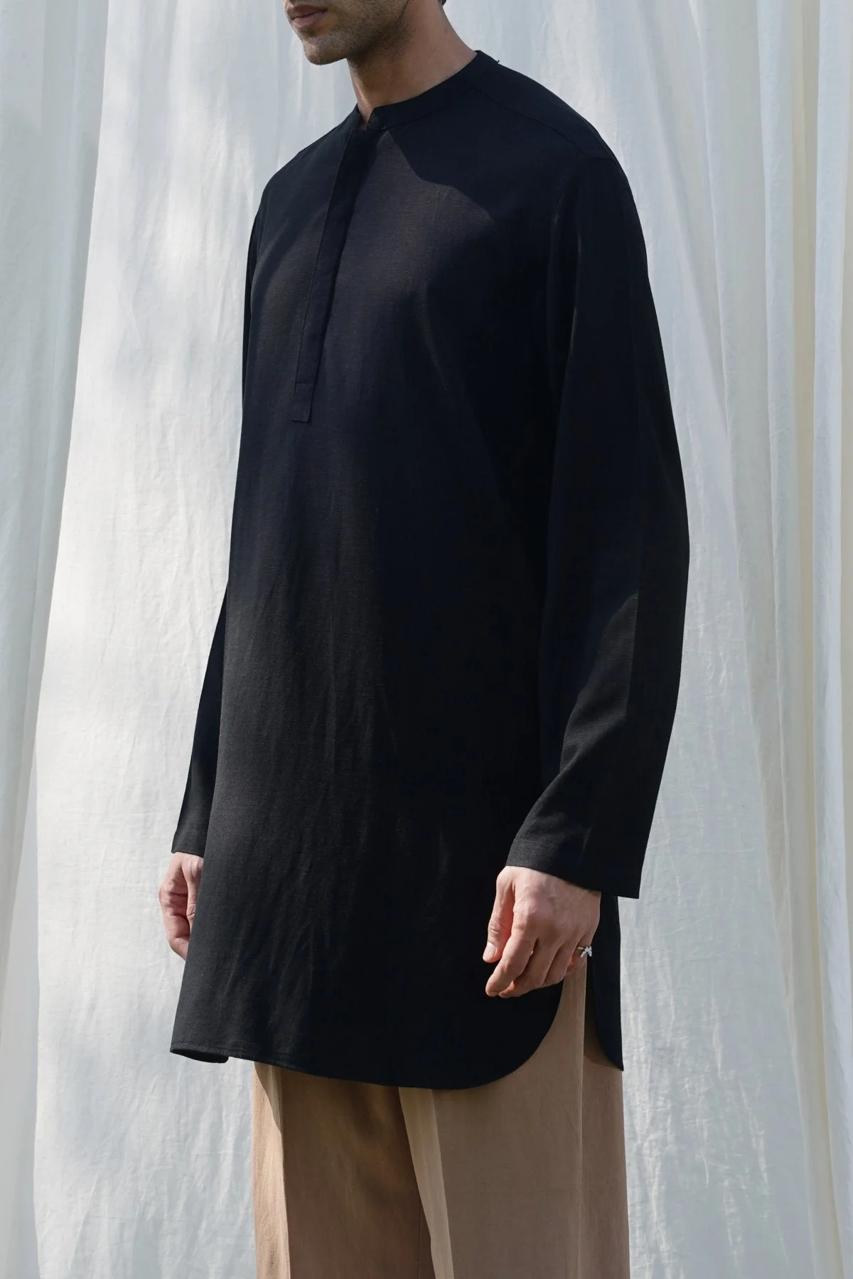 LINEN BLEND LONG SHIRT