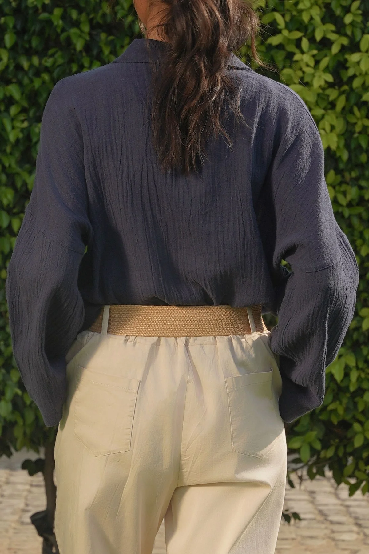 LINEN HALF PLACKET SHIRT - Image 4