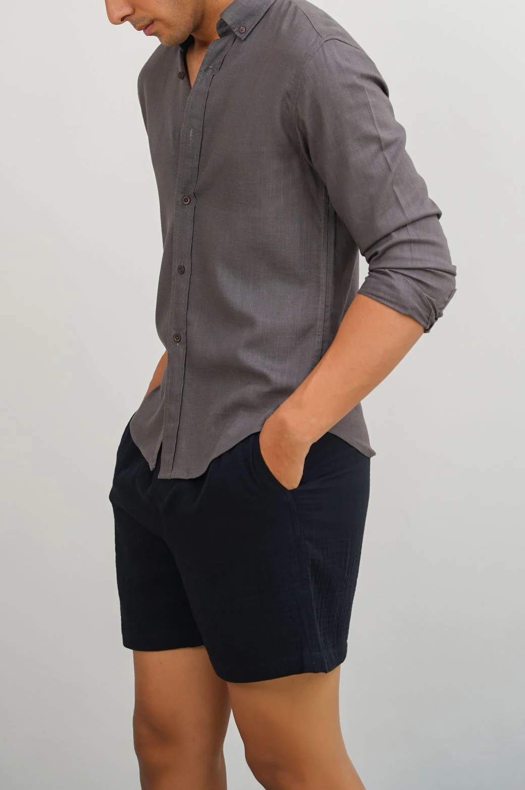 LINEN SLUB COLLAR SHIRT - Image 3