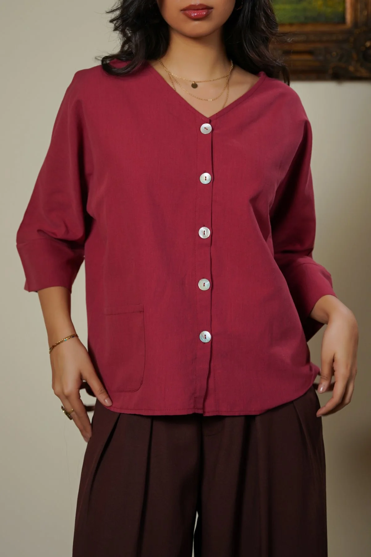 LINEN SORBET BLOUSE