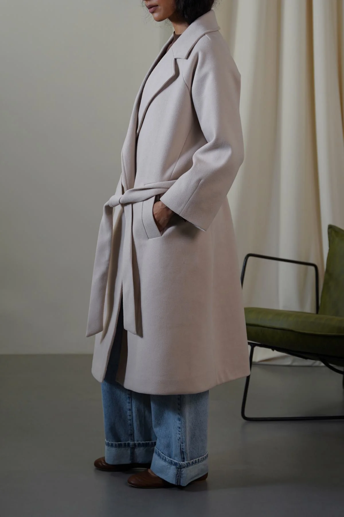 LONG BELTED COAT - Image 3