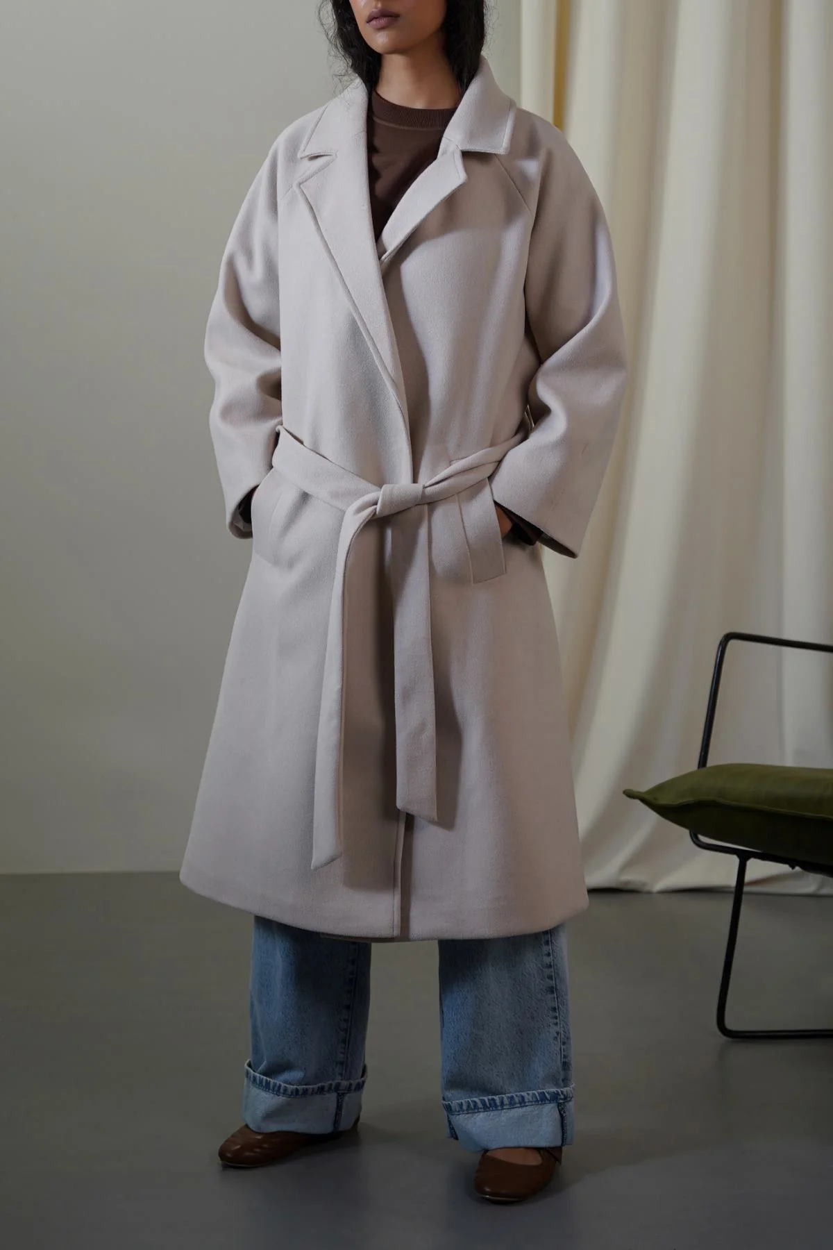 LONG BELTED COAT - Image 4