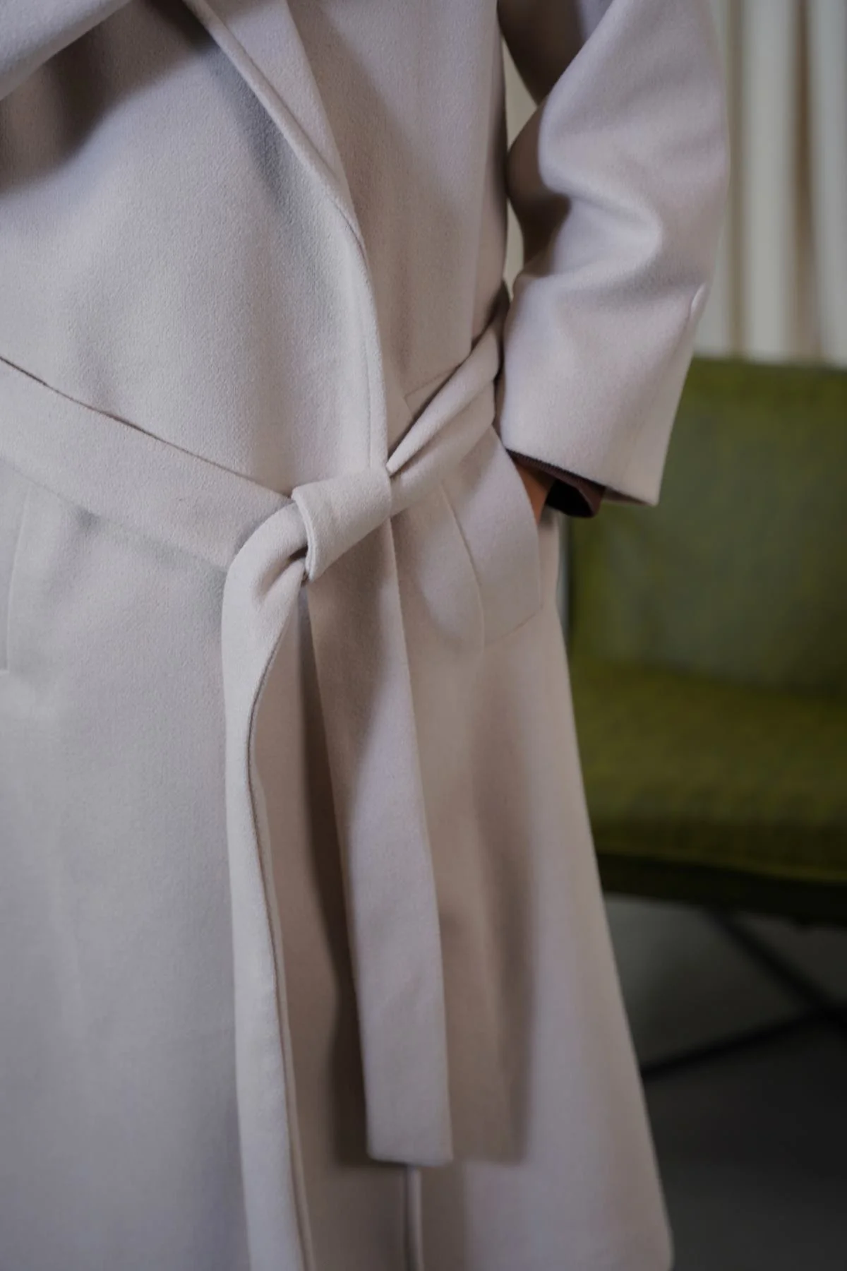 LONG BELTED COAT - Image 5