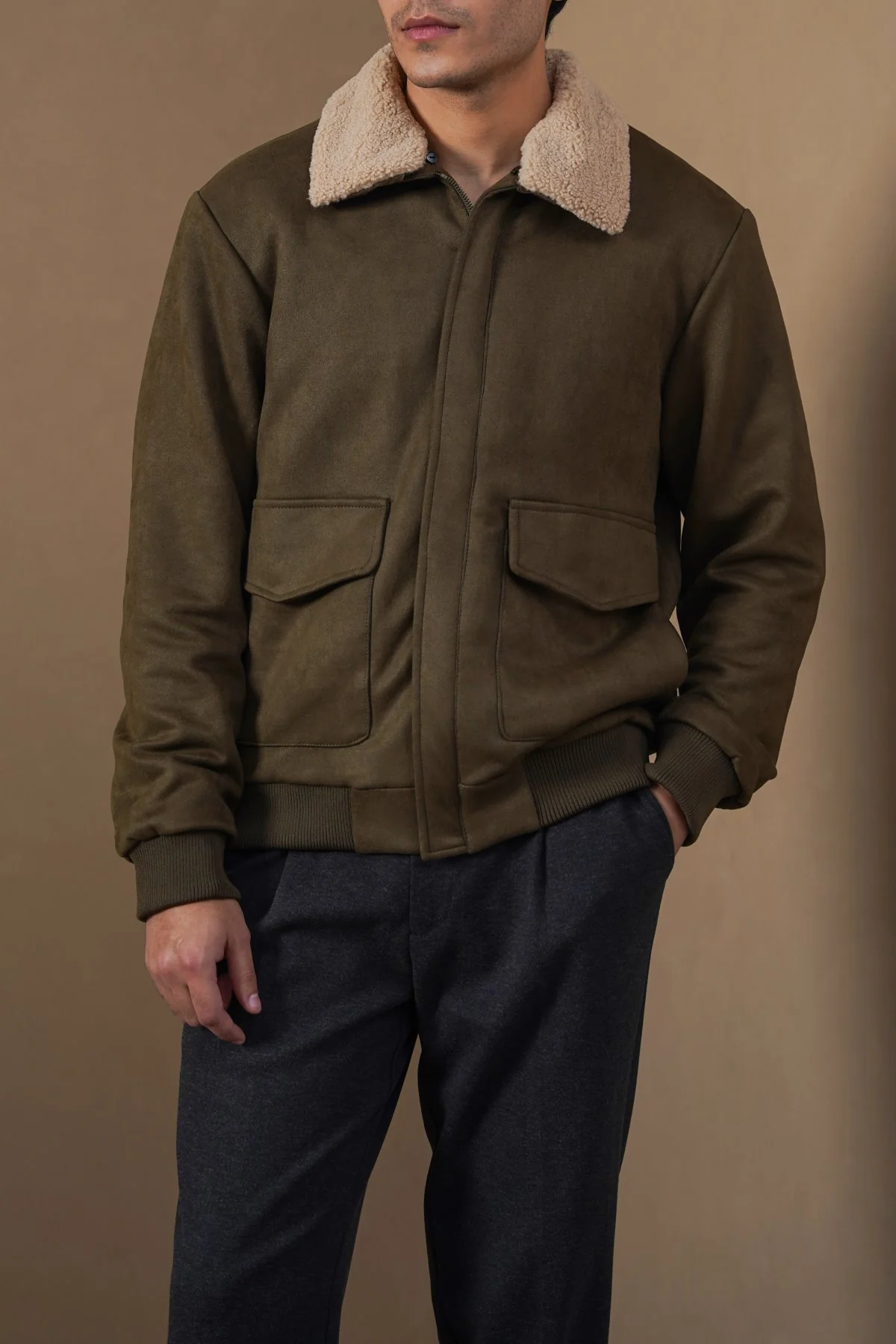 SUEDE AVIATOR JACKET