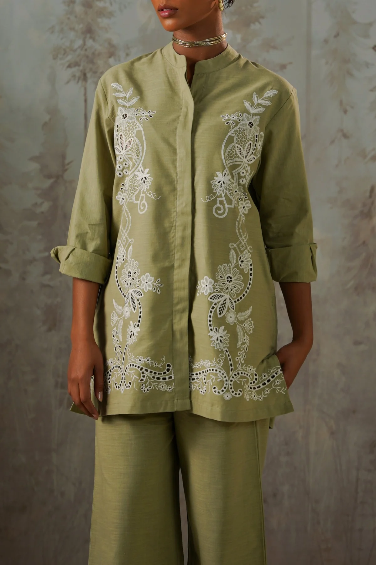 PISTACHIO BRODERIE SHIRT - Image 6