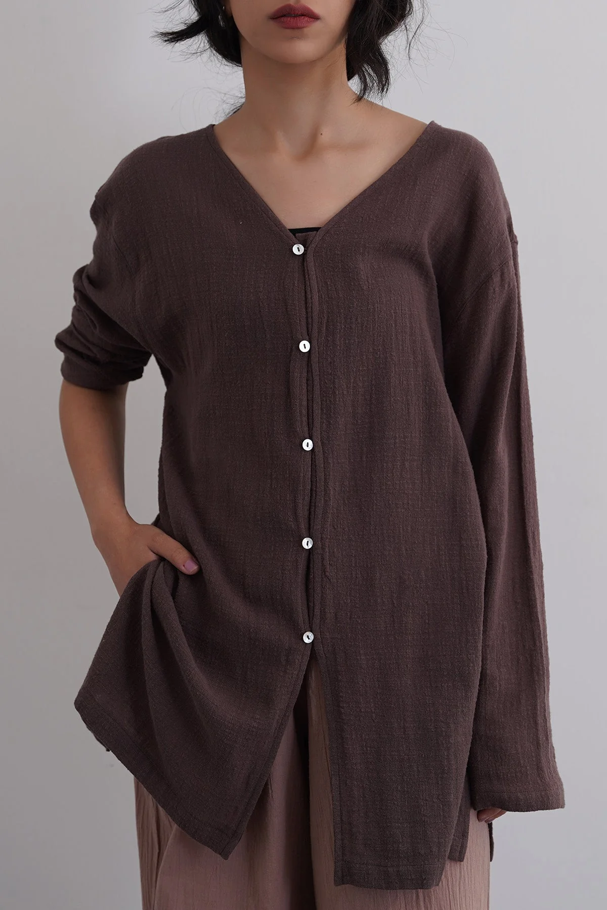 PURE COTTON GAUZE BLOUSE - Image 2