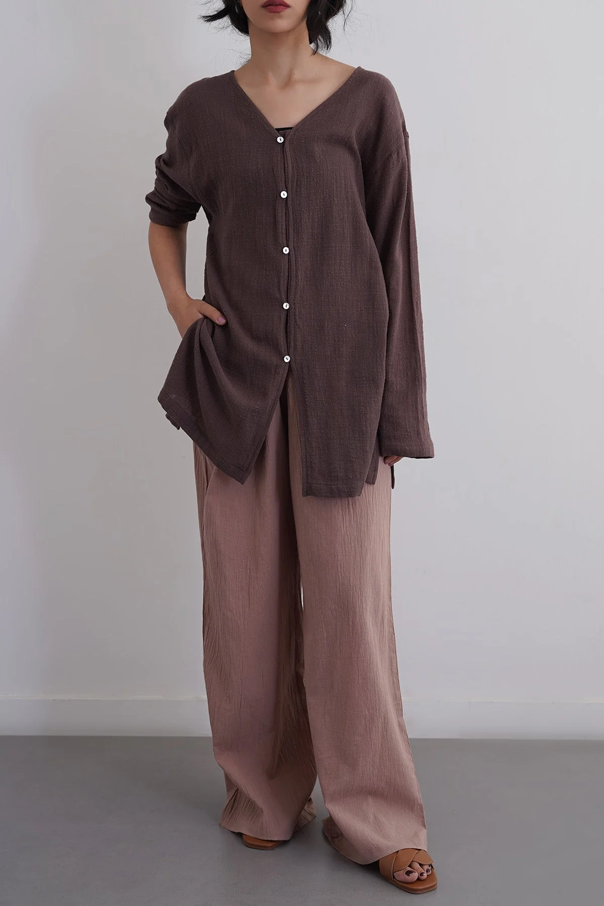 PURE COTTON GAUZE BLOUSE - Image 4