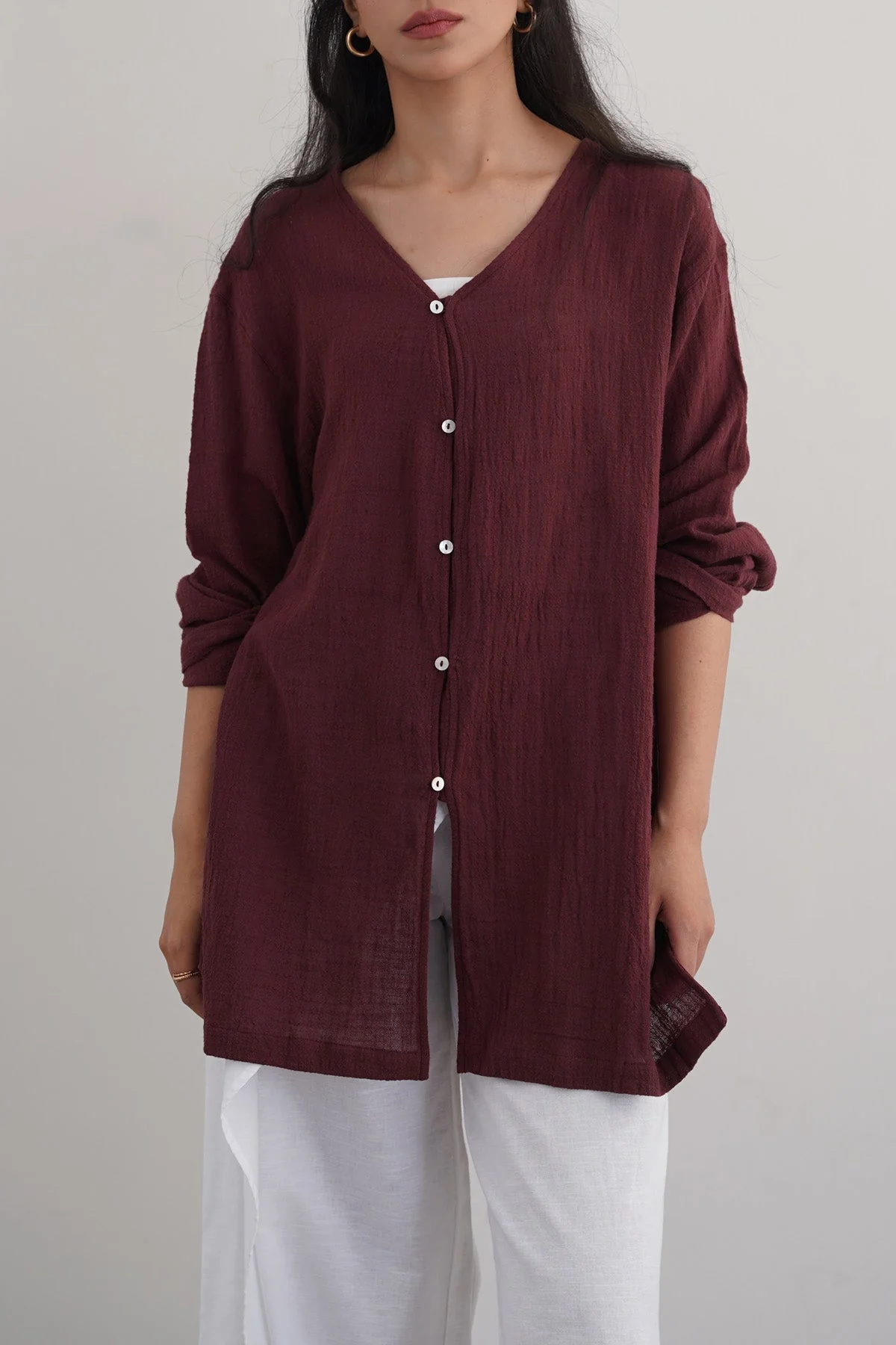 PURE COTTON GAUZE BLOUSE - Image 2