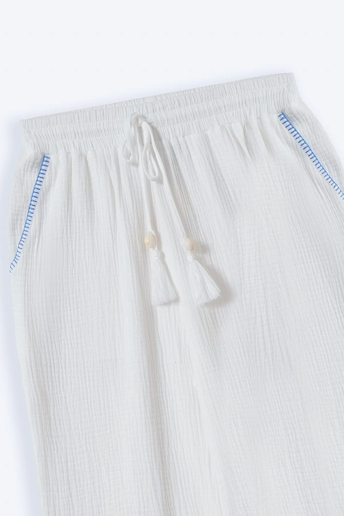 RESORT EMBROIDERED WIDE PANTS - Image 6