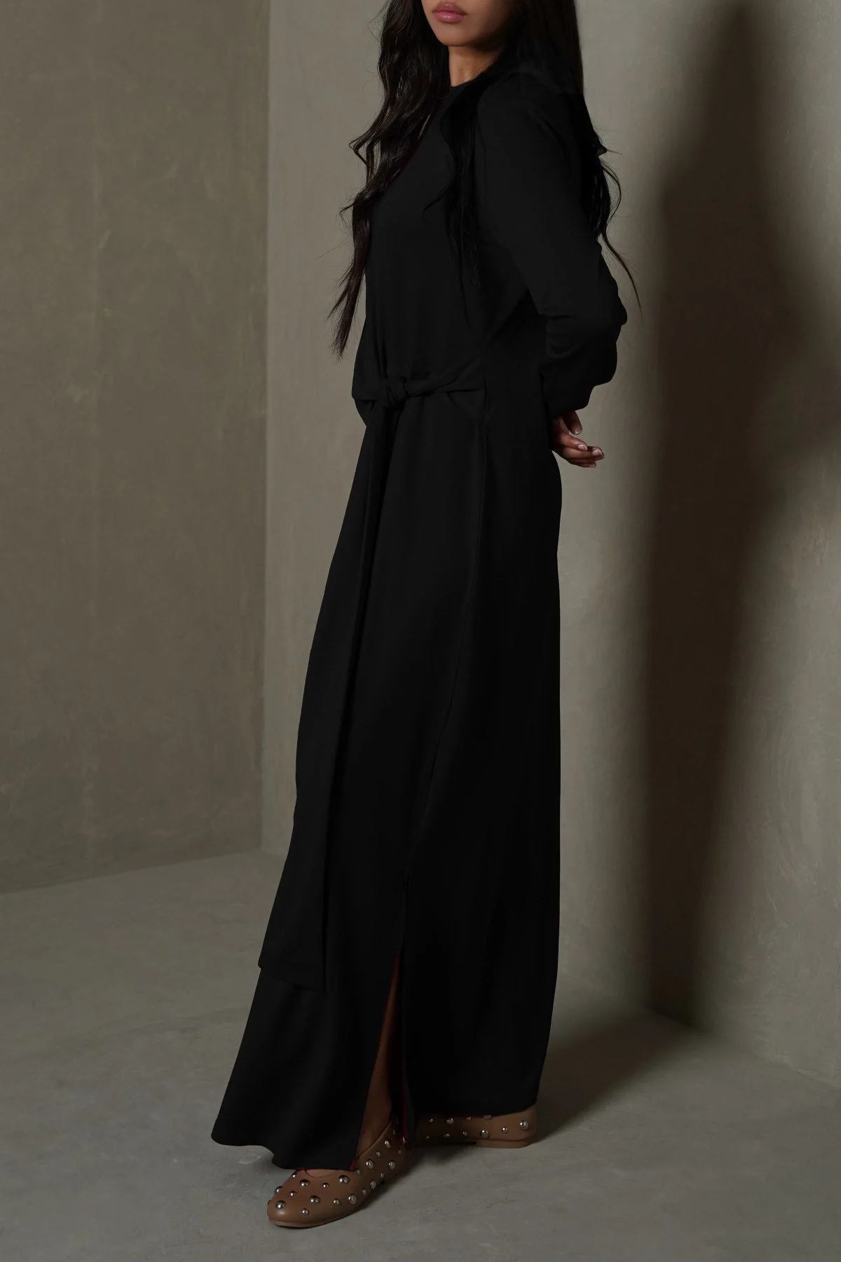 RUCHED WRAP DRESS
