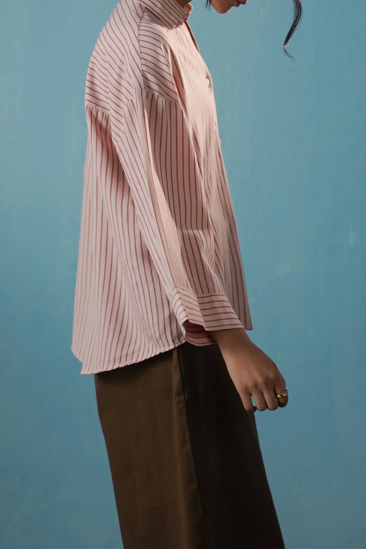 SALMON PINSTRIPE SHIRT - Image 4