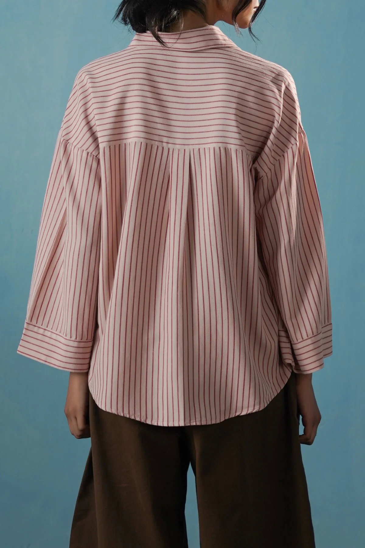 SALMON PINSTRIPE SHIRT - Image 5