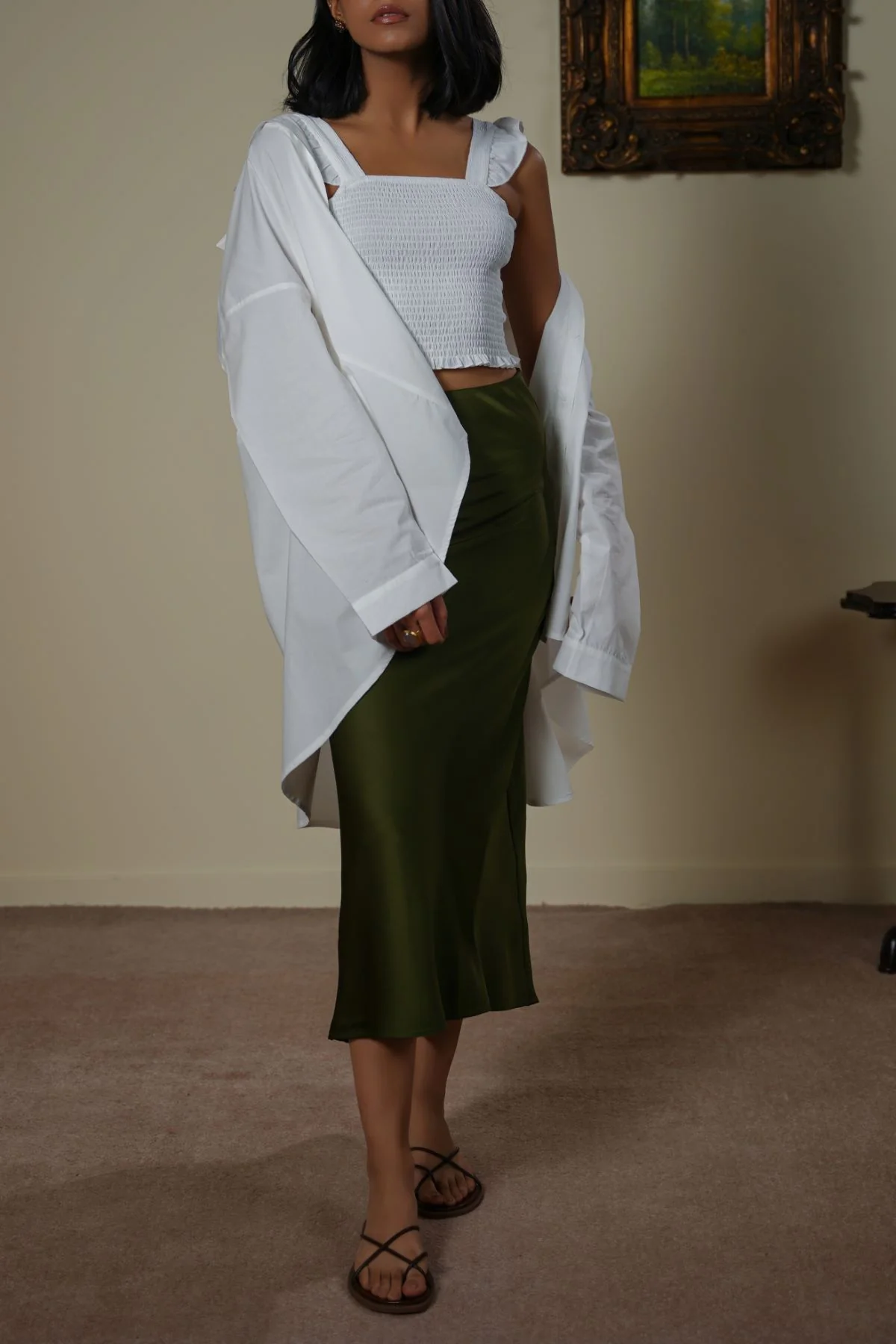 SATIN LONG SKIRT - Image 4