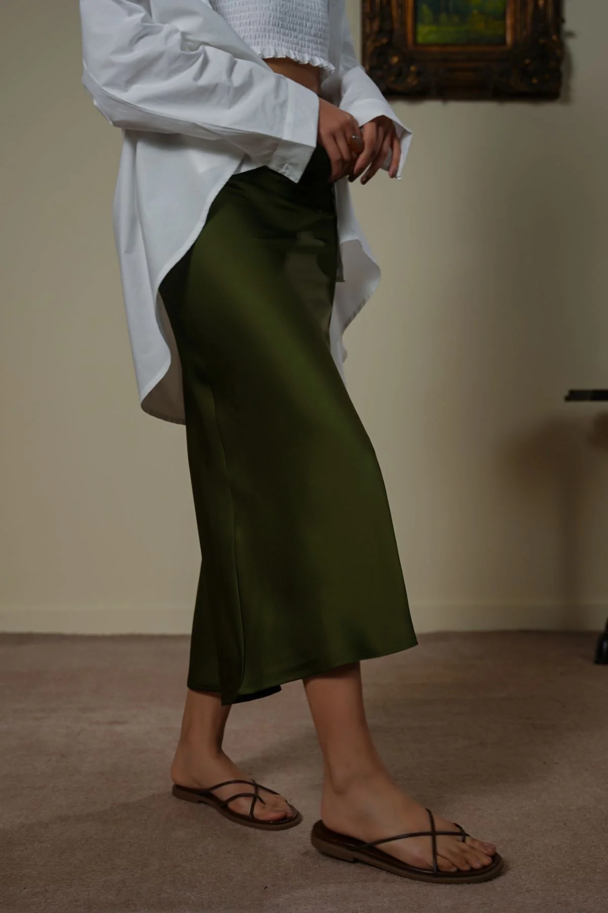 SATIN LONG SKIRT - Image 6
