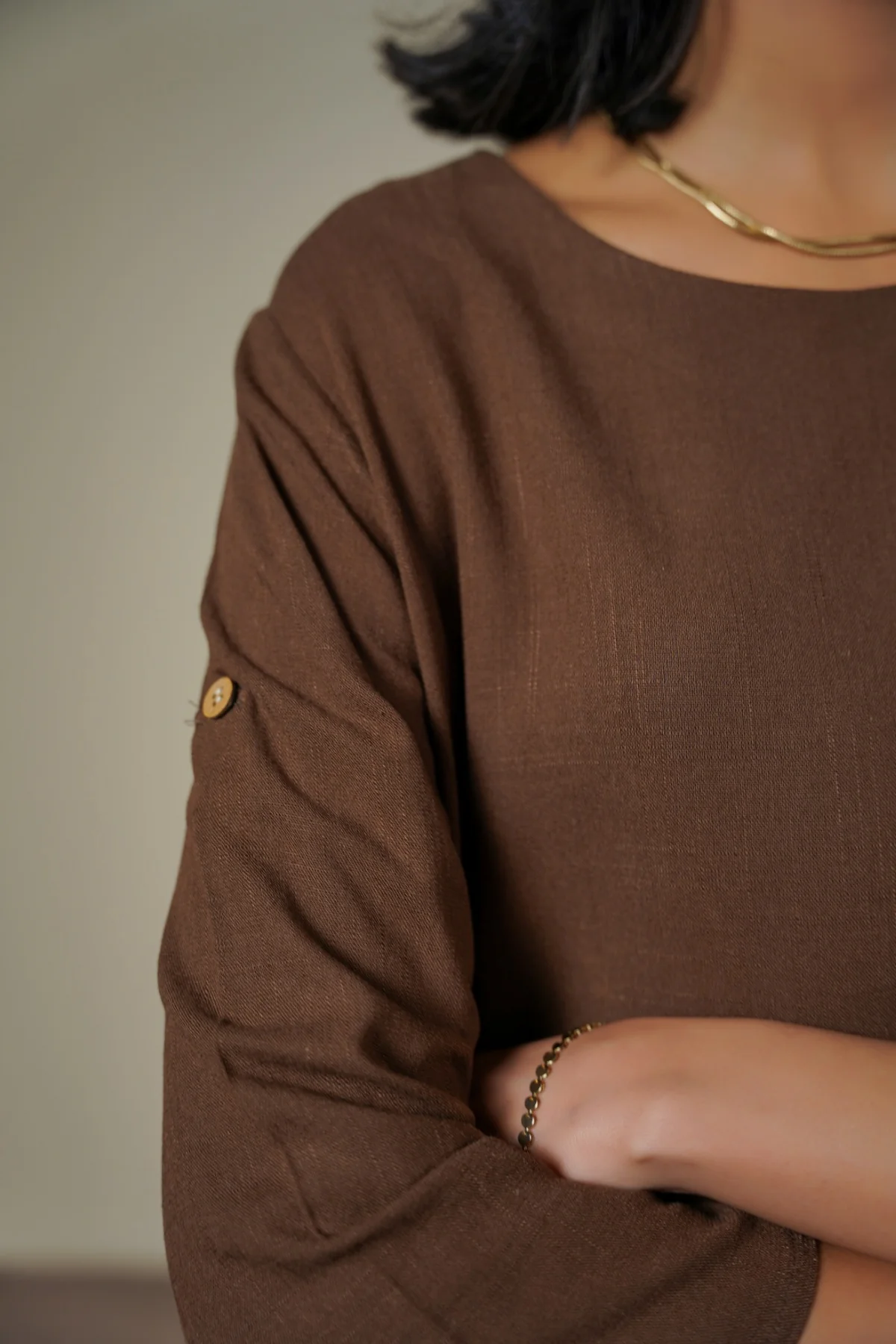 SCOOP HEM LINEN BLEND TUNIC - Image 2