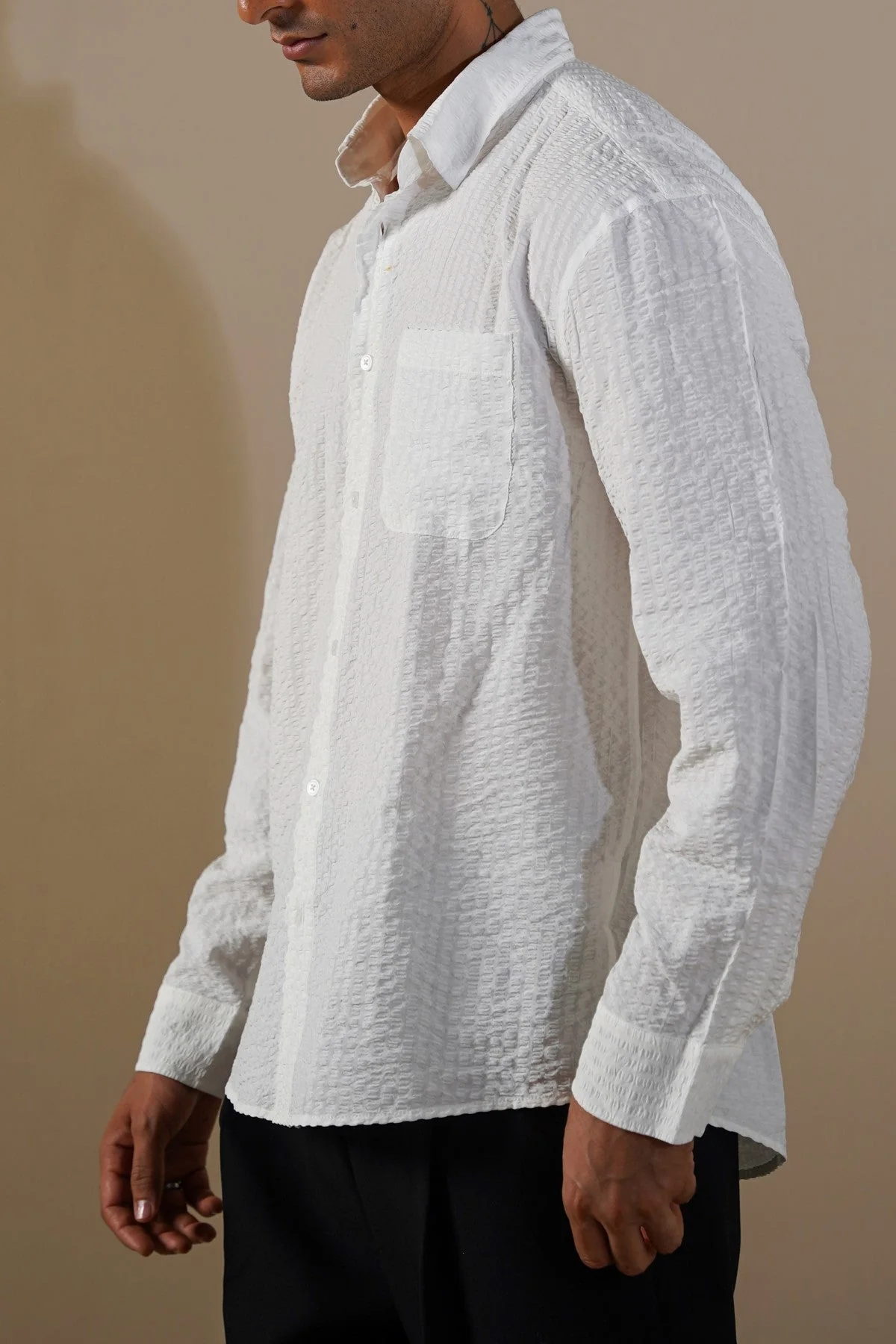 SEERSUCKER FLOWY SHIRT