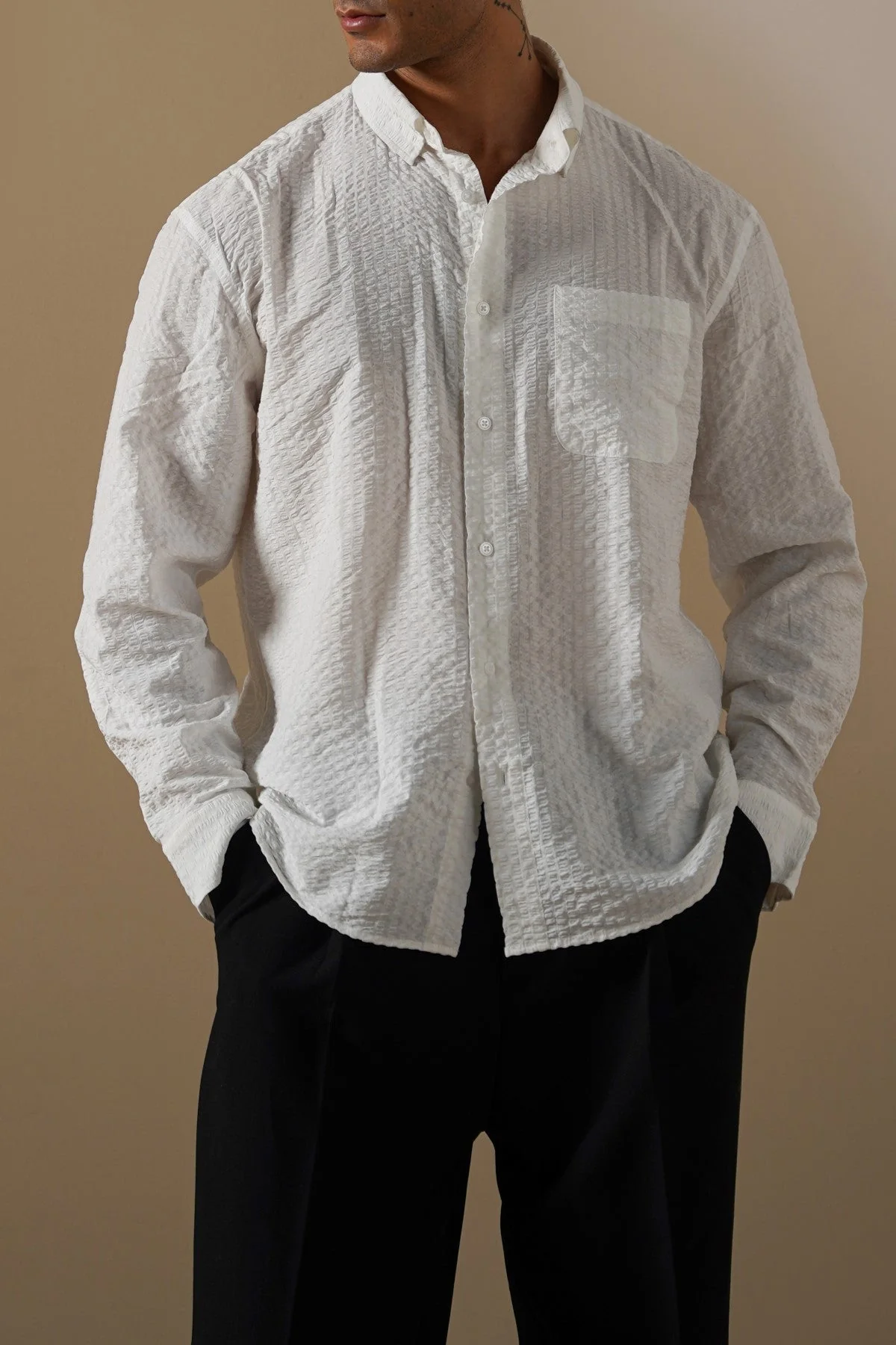 SEERSUCKER FLOWY SHIRT - Image 4