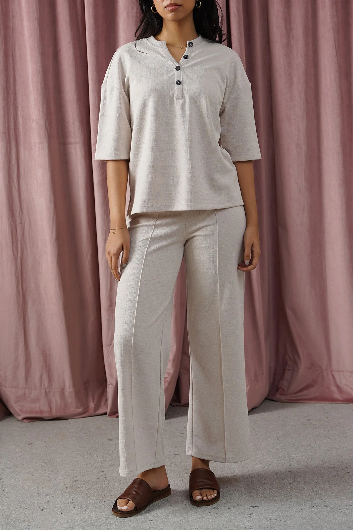 STRETCHY HENLEY TOP - Image 4