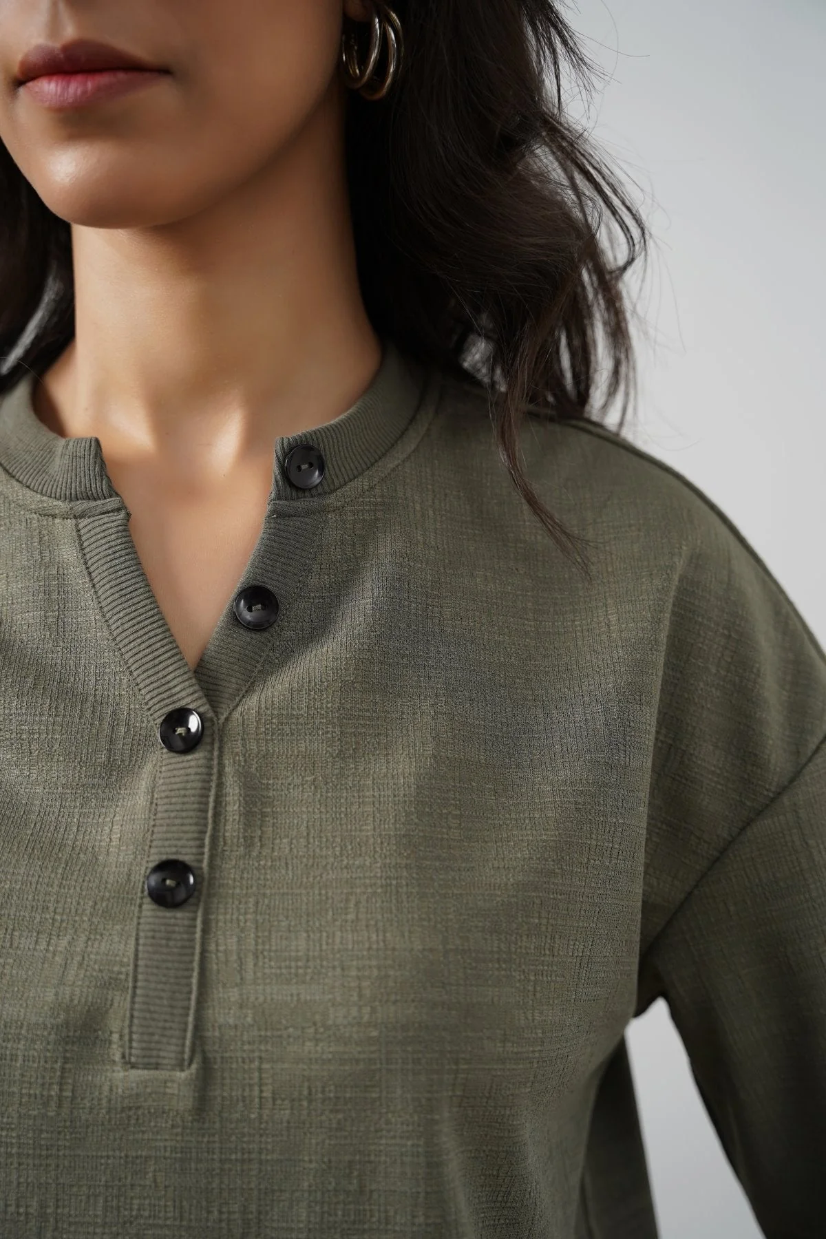 STRETCHY HENLEY TOP - Image 3