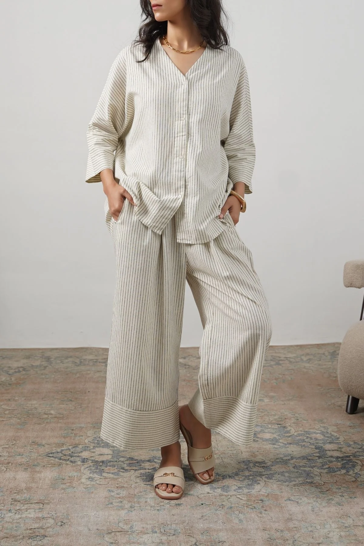 STRIPED LINEN PANTS - Image 4