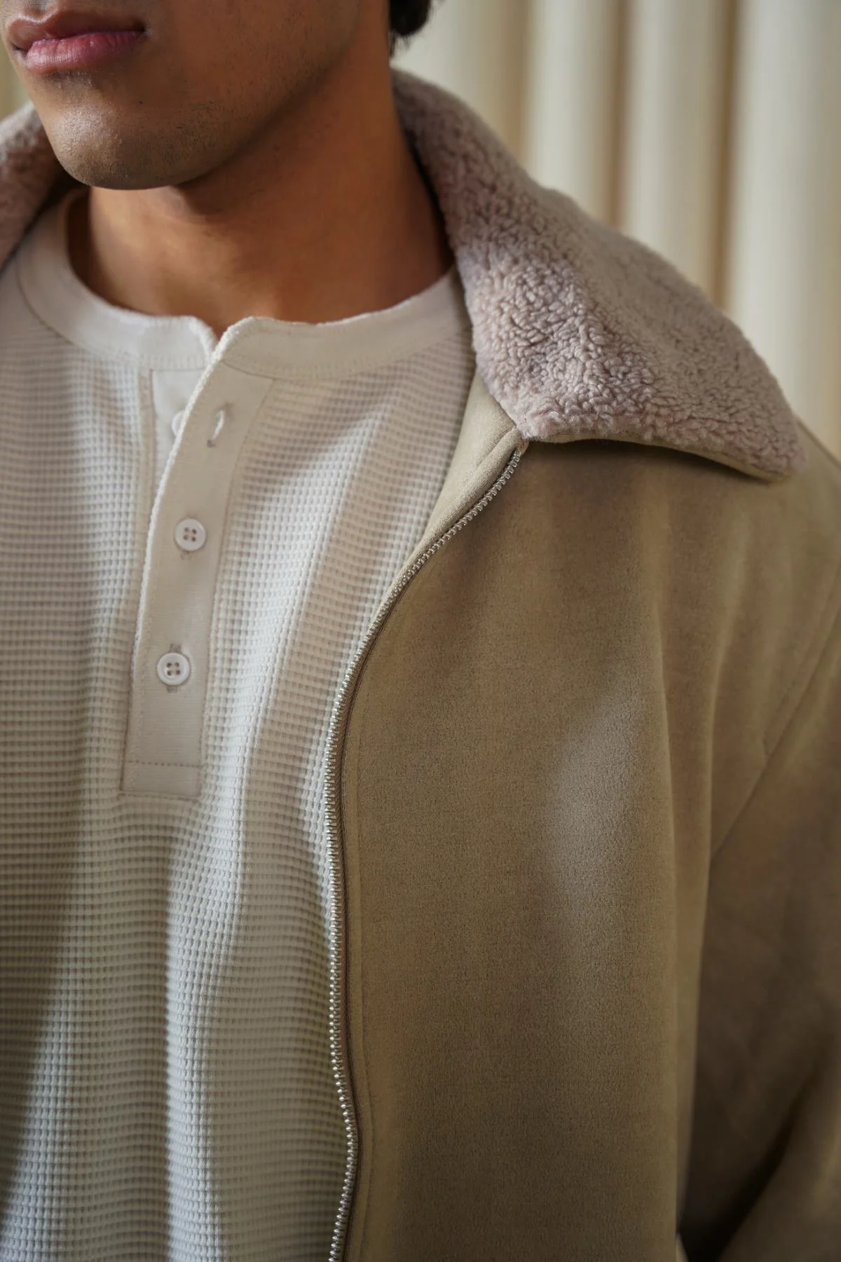 SUEDE EFFECT SHERPA JACKET - Image 4