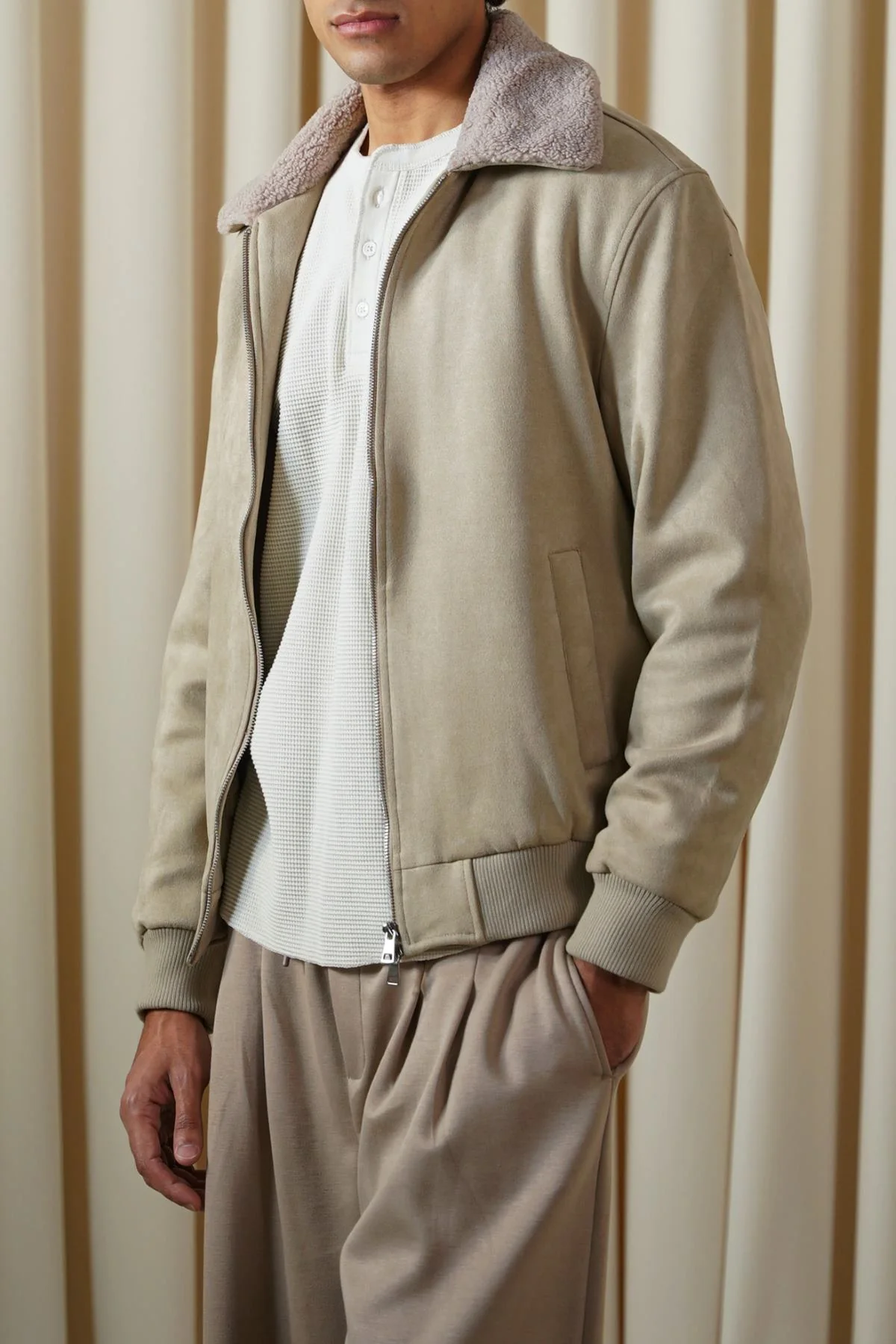 SUEDE EFFECT SHERPA JACKET - Image 5