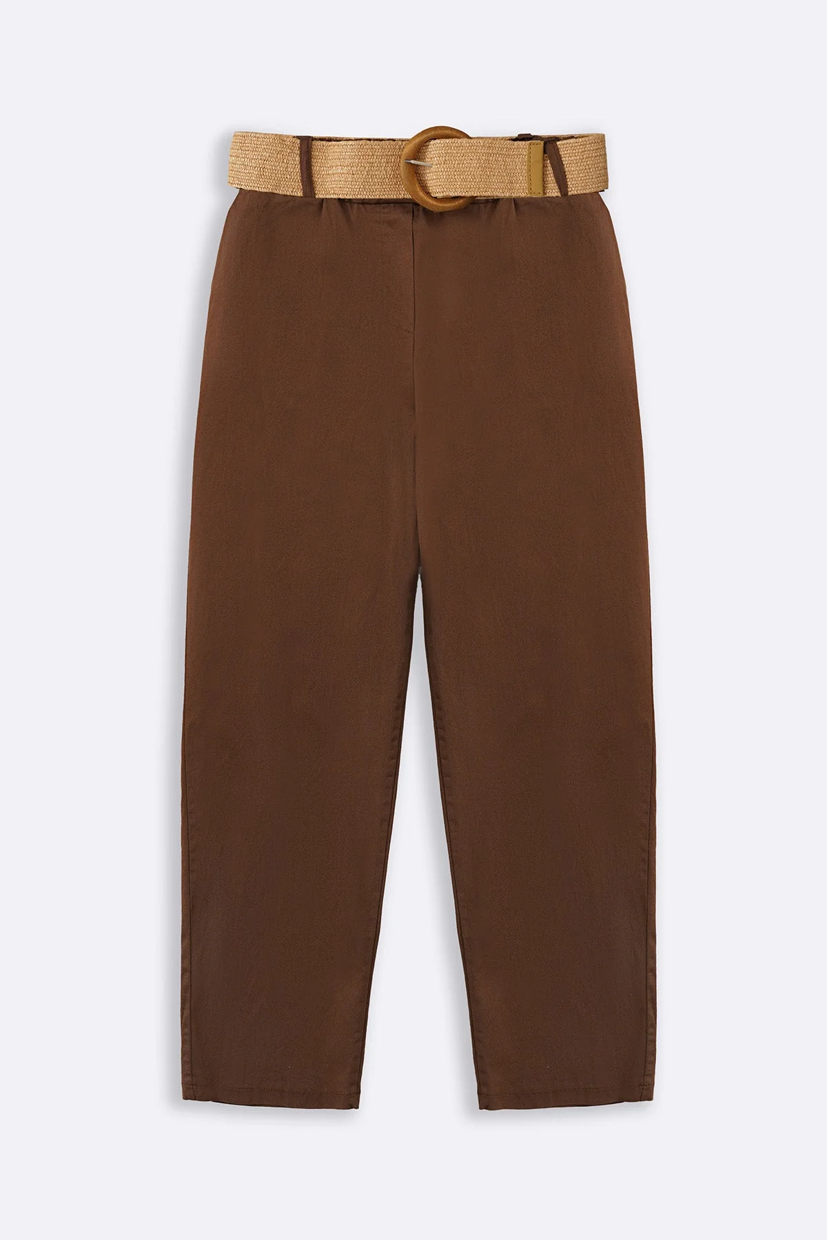 TAPERED COTTON PANTS WITH BELT