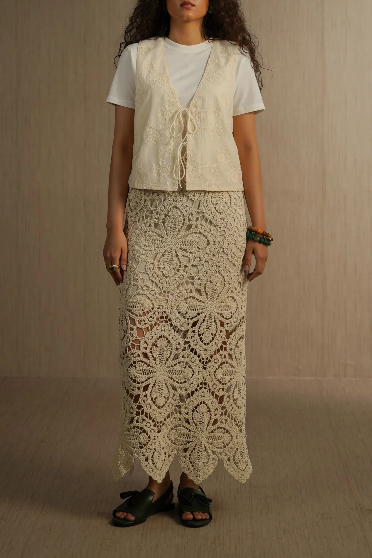 TEXTURED CROCHET SKIRT - Image 4