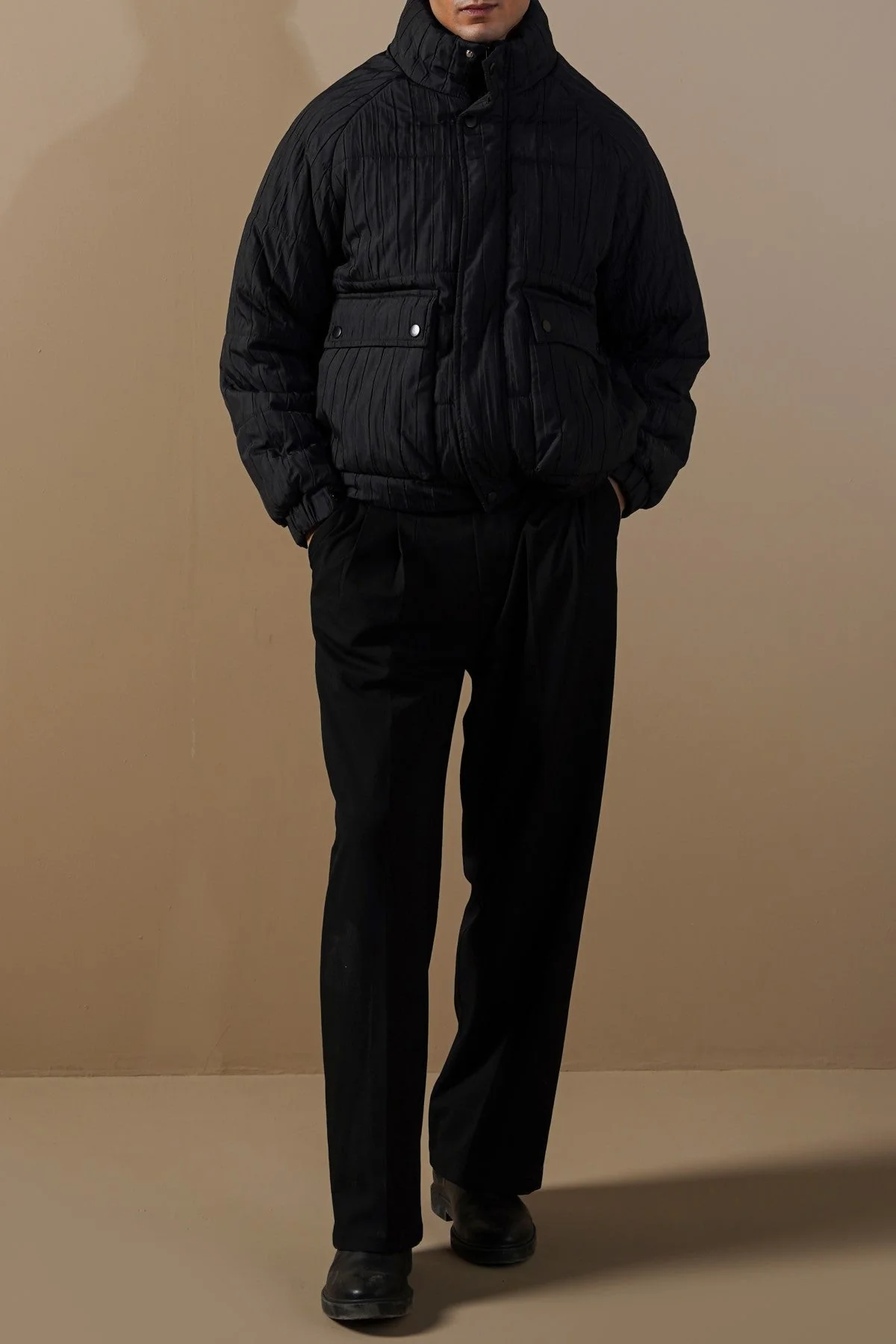 TEXTURED PUFFER JACKET