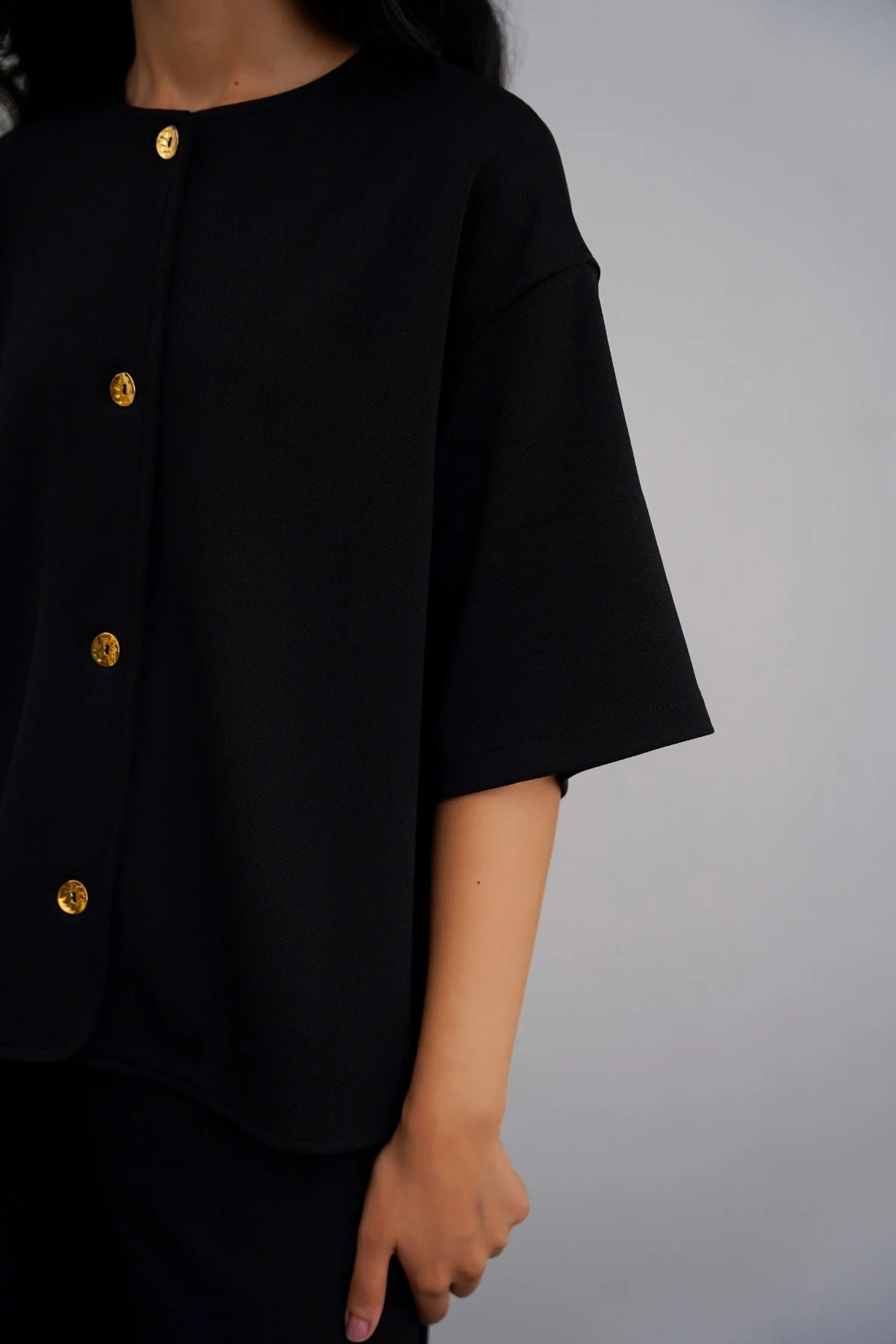 TWILL TEXTURED BLOUSE