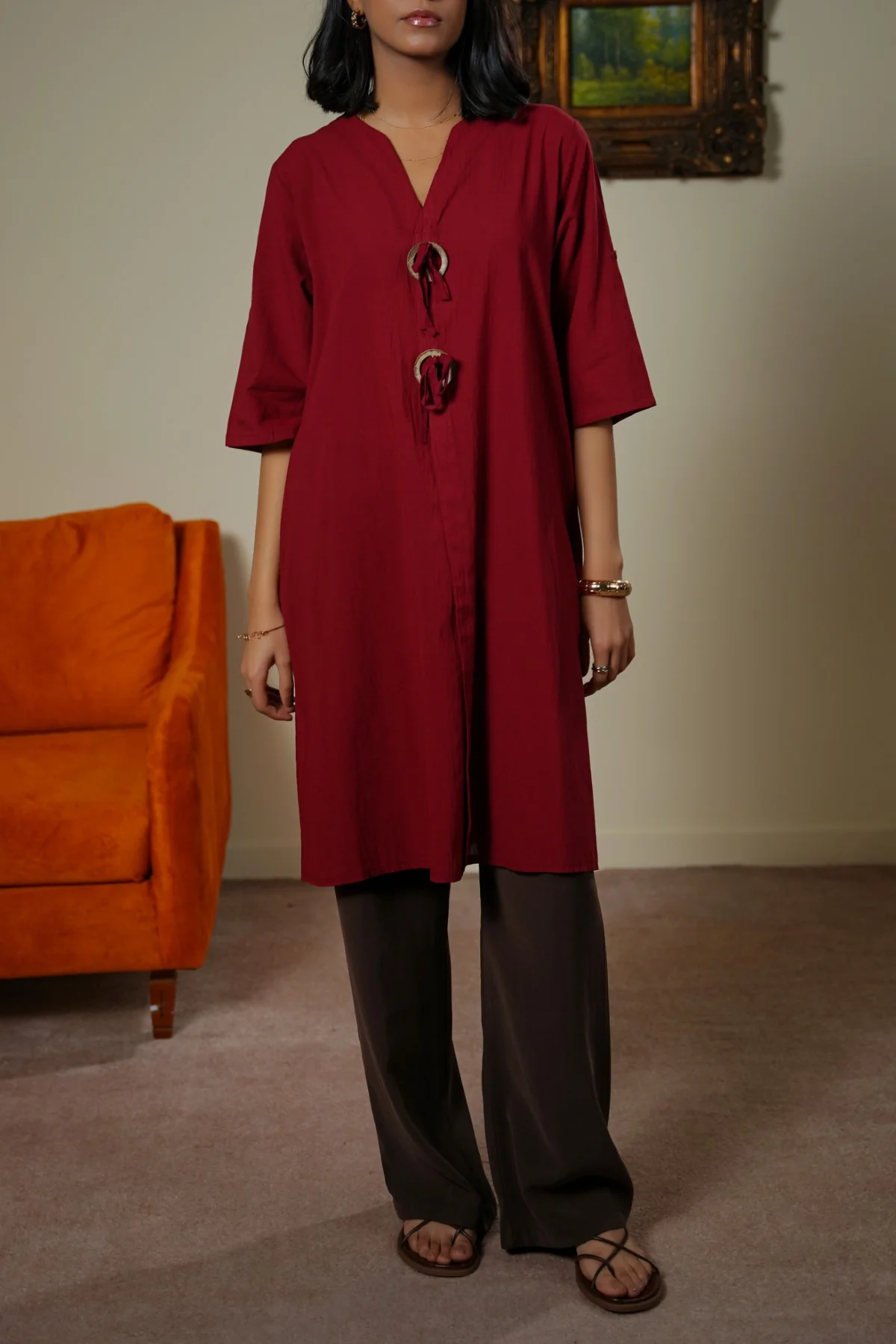 WOOD KNOT COTTON TUNIC - Image 5