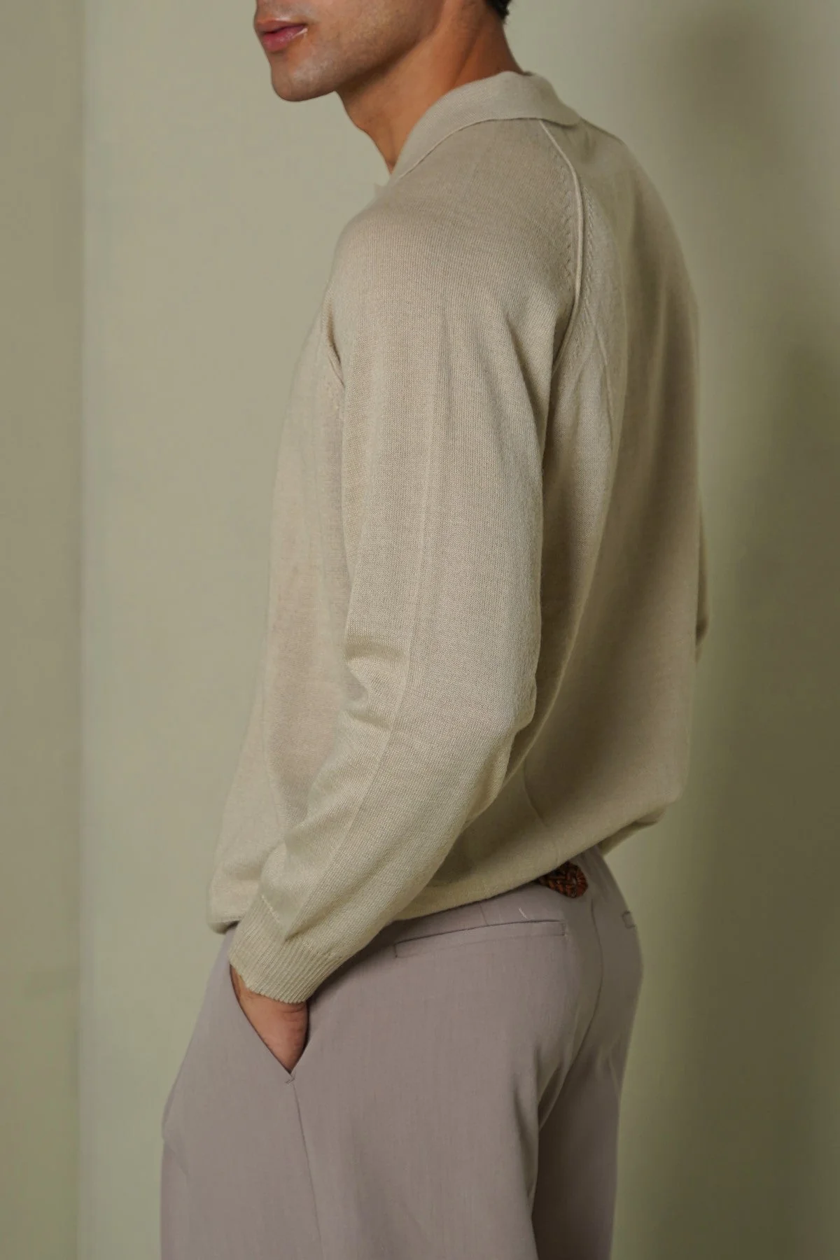 WOOL BLEND POLO SWEATER - Image 2